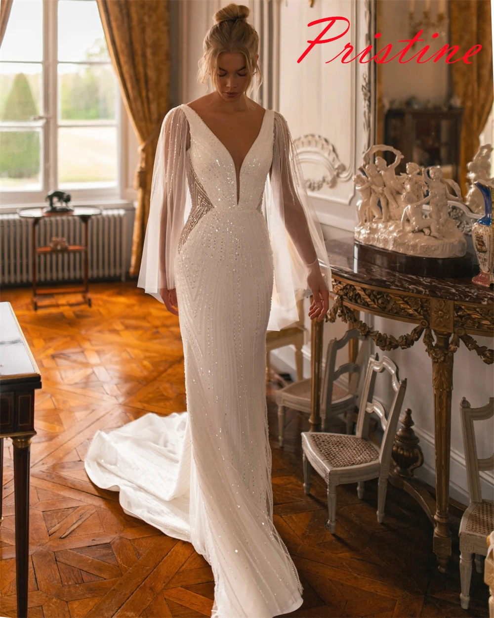 Customized White Organza Bridal Gowns Temperament V-neck Ribbon Cap Sleeve Wedding Dresses Chapel Train Zipper Back Dress
Customized White Organza Bridal Gowns Temperament V-neck Ribbon Cap Sleeve Wedding Dresses Chapel Train Zipper Back Dress