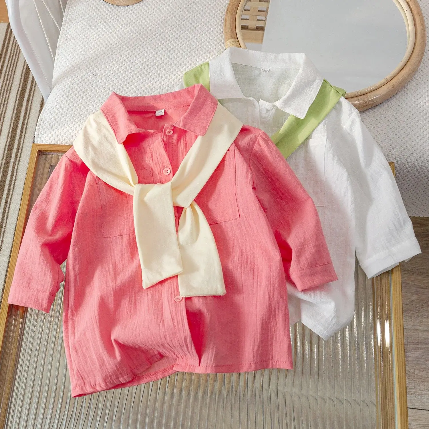 New Korean version of children's long sleeved autumn clothes, baby medium length loose top, girls' spring and autumn shirt
New Korean version of children's long sleeved autumn clothes, baby medium length loose top, girls' spring and autumn shirt