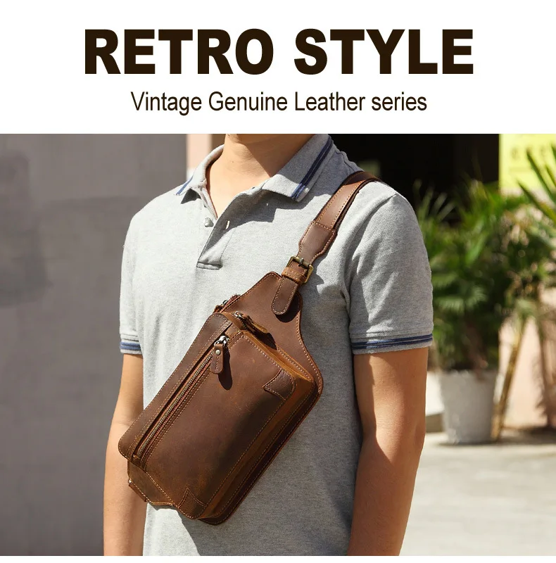 Crazy Horse leather storage and load-reducing single-shoulder crossbody bag, genuine leather adjustable men's sports waist bag
Crazy Horse leather storage and load-reducing single-shoulder crossbody bag, genuine leather adjustable men's sports waist bag