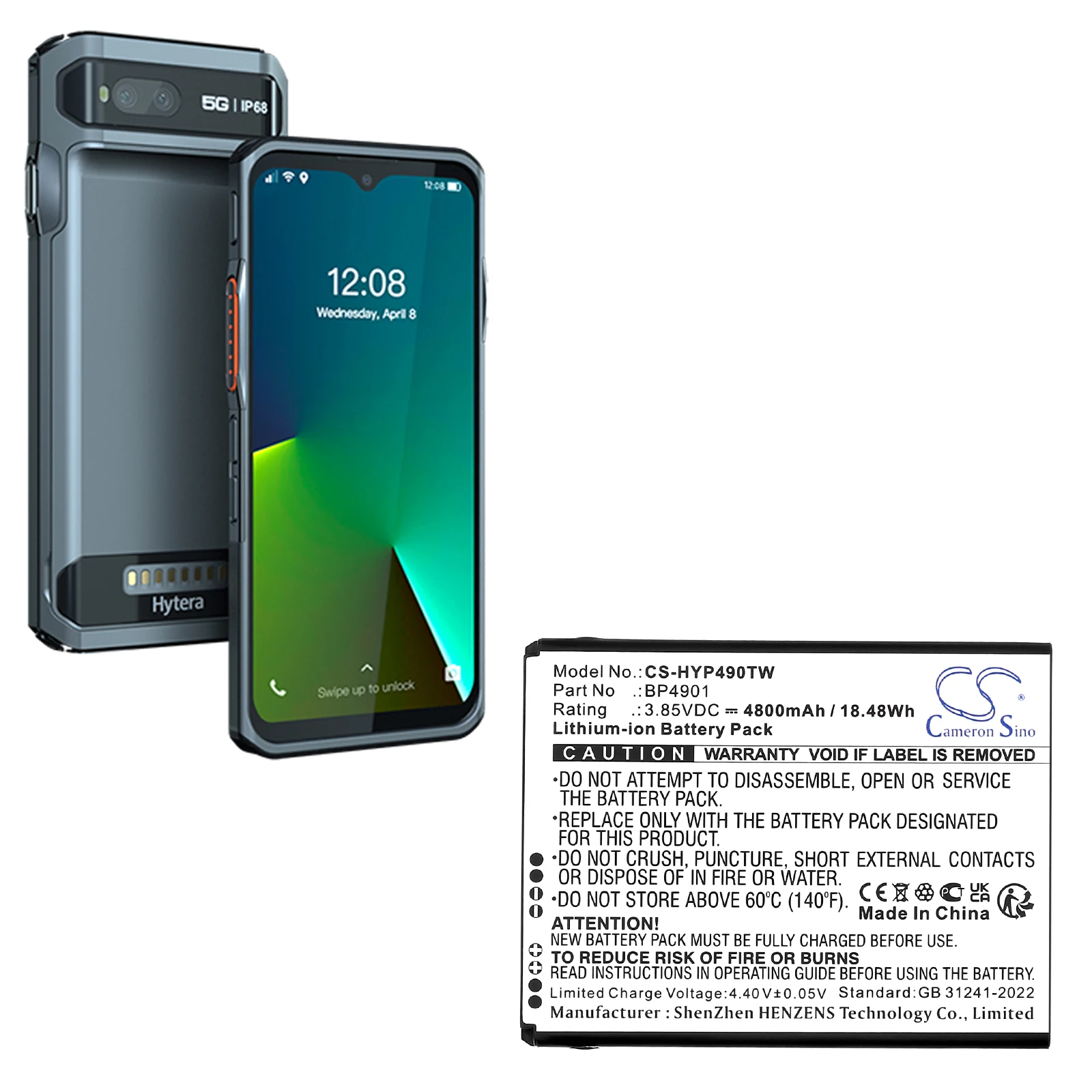 4800mAh / 18.48Wh Cameron sino Two-Way Radio Battery For Hytera:BP4901,PNC560,--Li-ion--3.85V
4800mAh / 18.48Wh Cameron sino Two-Way Radio Battery For Hytera:BP4901,PNC560,--Li-ion--3.85V
