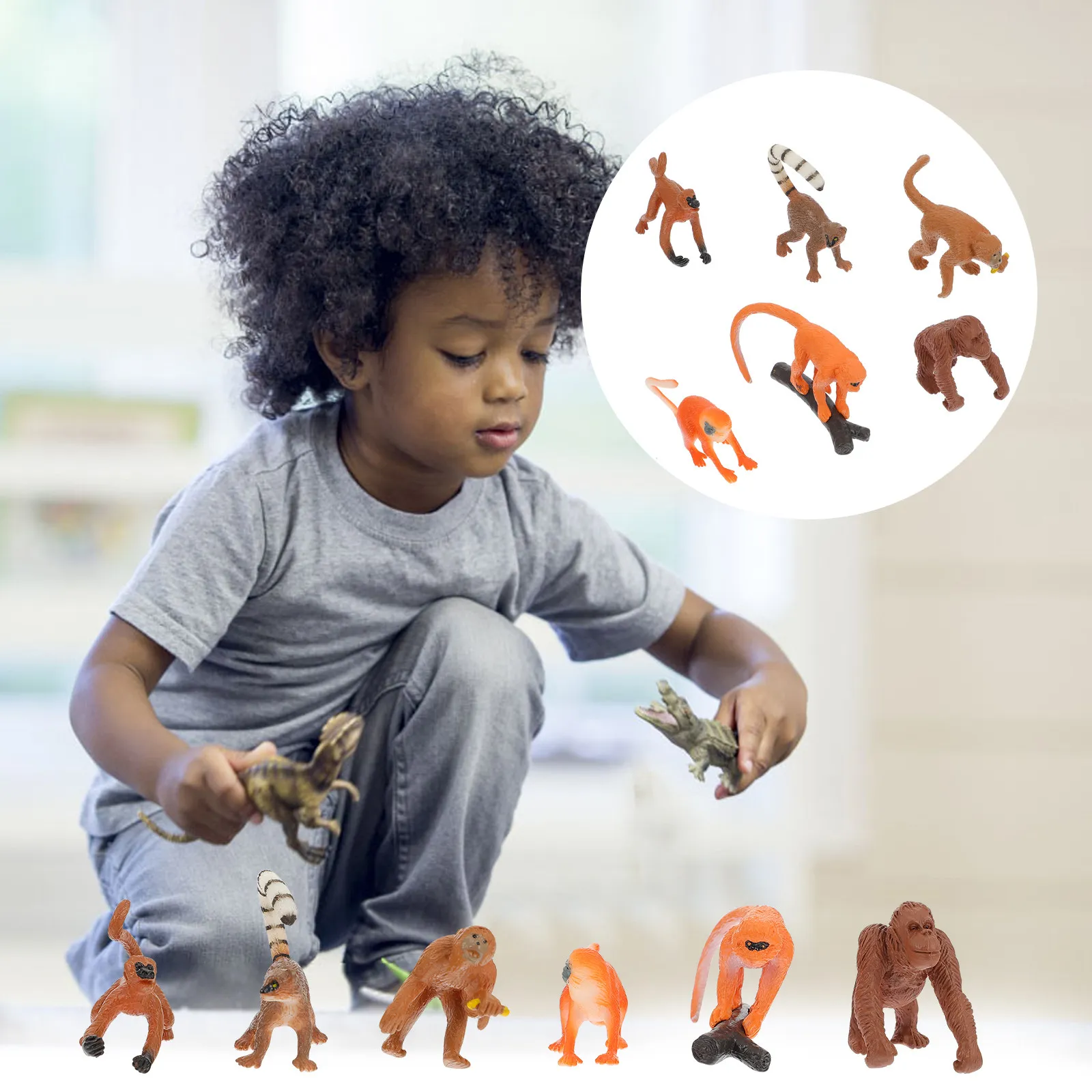 6Pcs Vivid Imitated Monkey Animal Models Solid Wear-Resistant PVC for Children Educational Play Simulation Monkey Decors Fun
6Pcs Vivid Imitated Monkey Animal Models Solid Wear-Resistant PVC for Children Educational Play Simulation Monkey Decors Fun