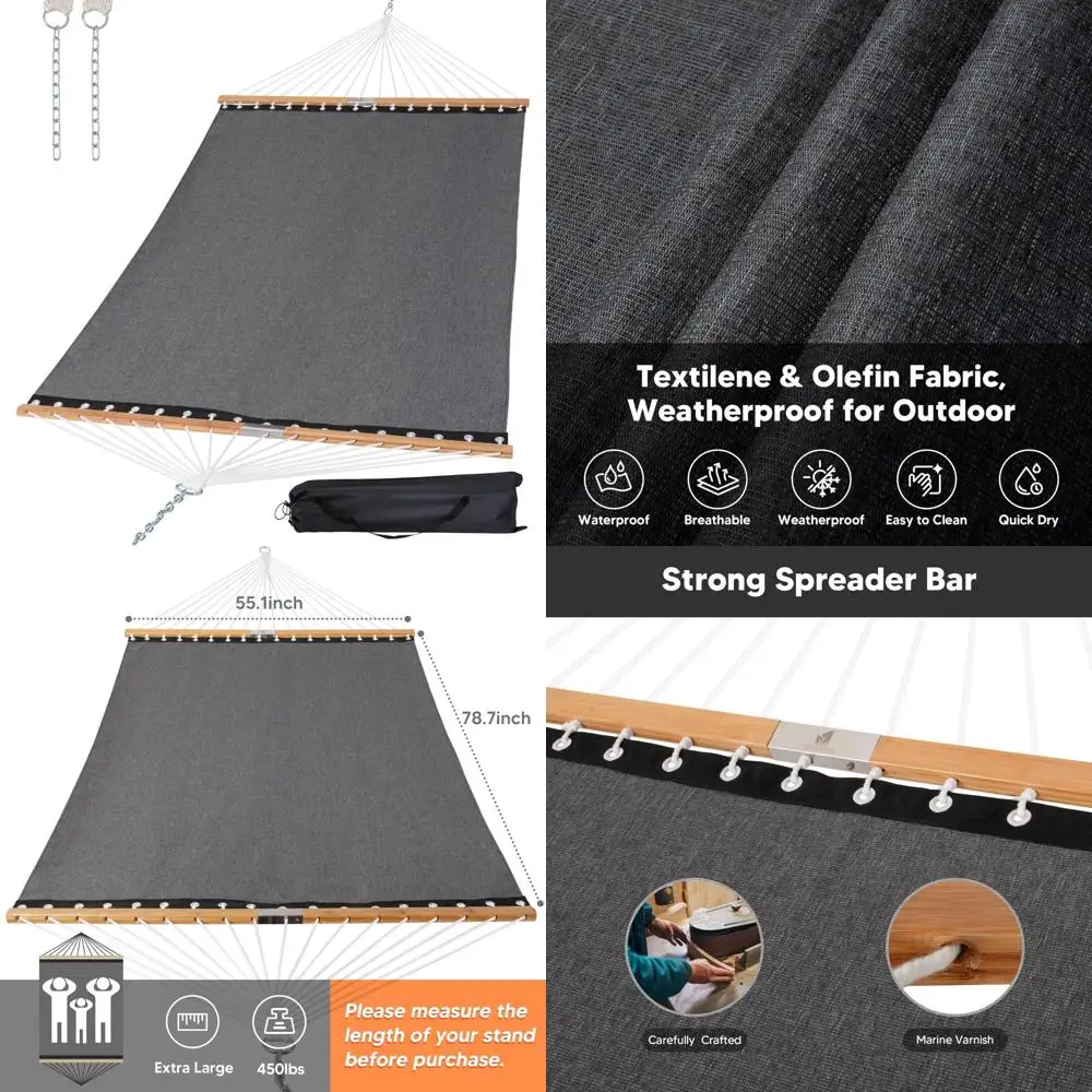 Портативный двойной уличный гамак емкостью 450 фунтов, быстросохнущий, для 2 человек с сумкой для переноски, темно-серый, долговечный, комфорт для улицы
Портативный двойной уличный гамак емкостью 450 фунтов, быстросохнущий, для 2 человек с сумкой для переноски, темно-серый, долговечный, комфорт для улицы