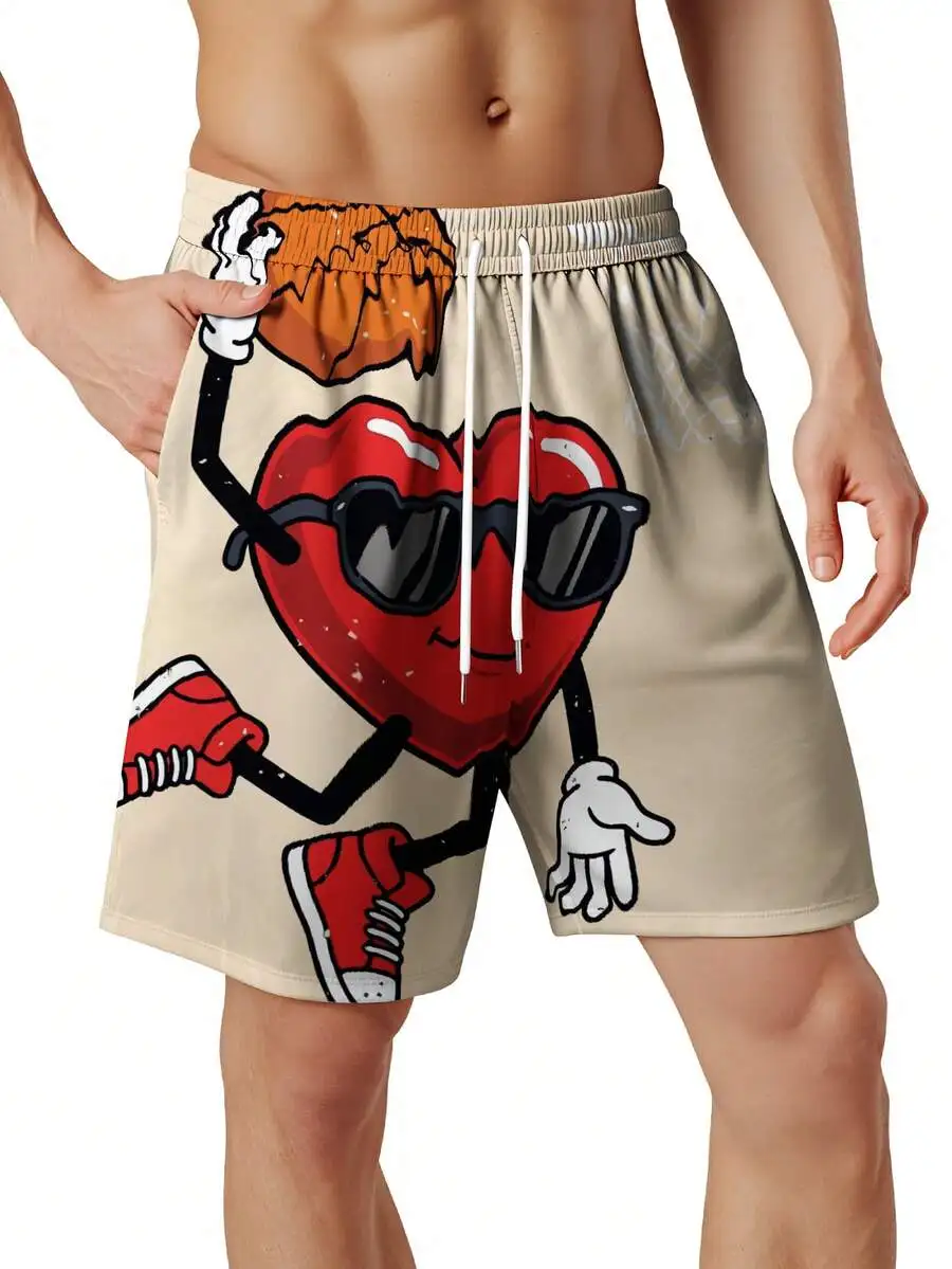 Mens 3D Printed Heart Character Swim Trunks With Sunglasses Beach Shorts Summer Wear
Mens 3D Printed Heart Character Swim Trunks With Sunglasses Beach Shorts Summer Wear