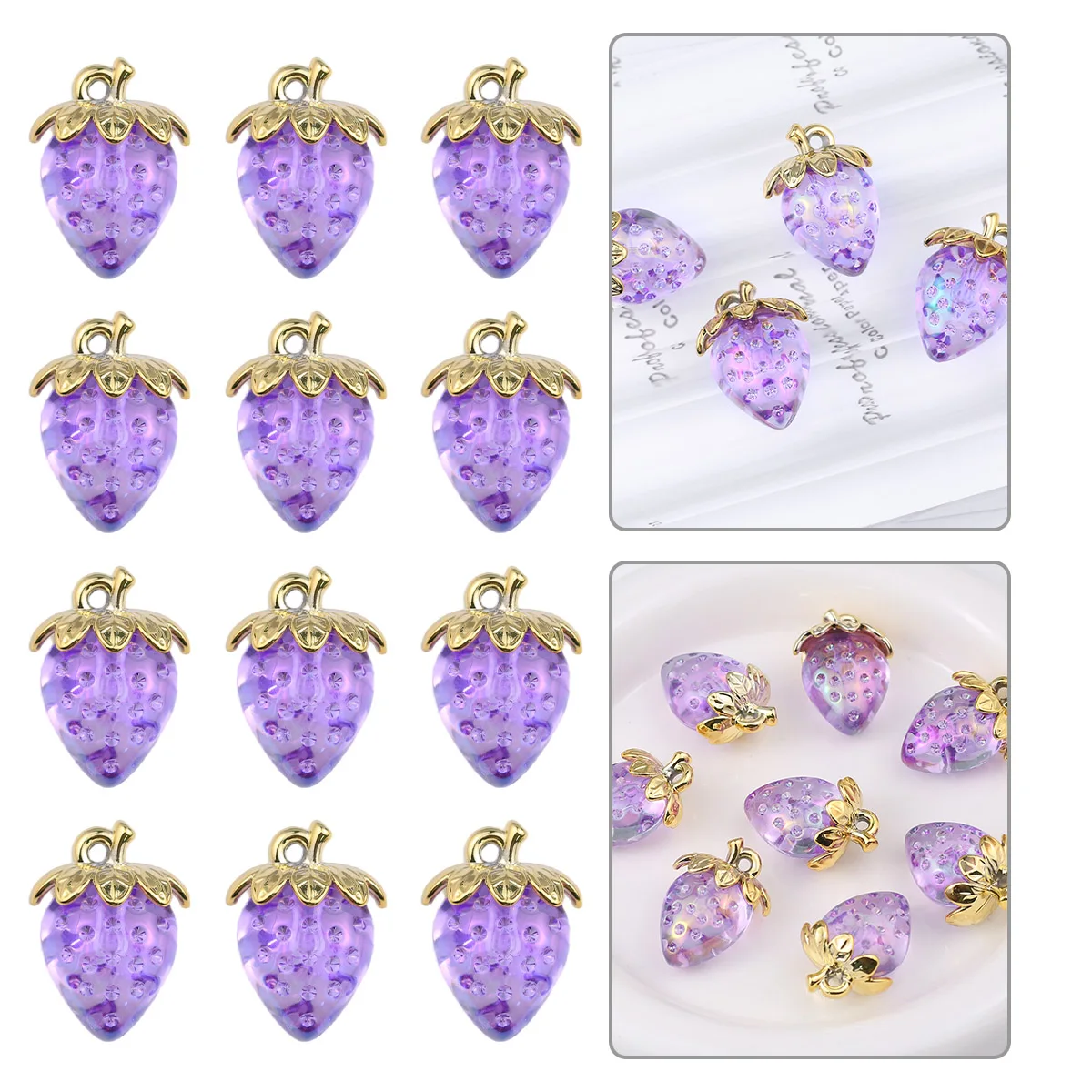 5/10pcs Transparent Purple Color 19x30mm Strawberry Acrylic Charms Iridescent Pendant for DIY Jewelry Making Necklace Accessory
5/10pcs Transparent Purple Color 19x30mm Strawberry Acrylic Charms Iridescent Pendant for DIY Jewelry Making Necklace Accessory