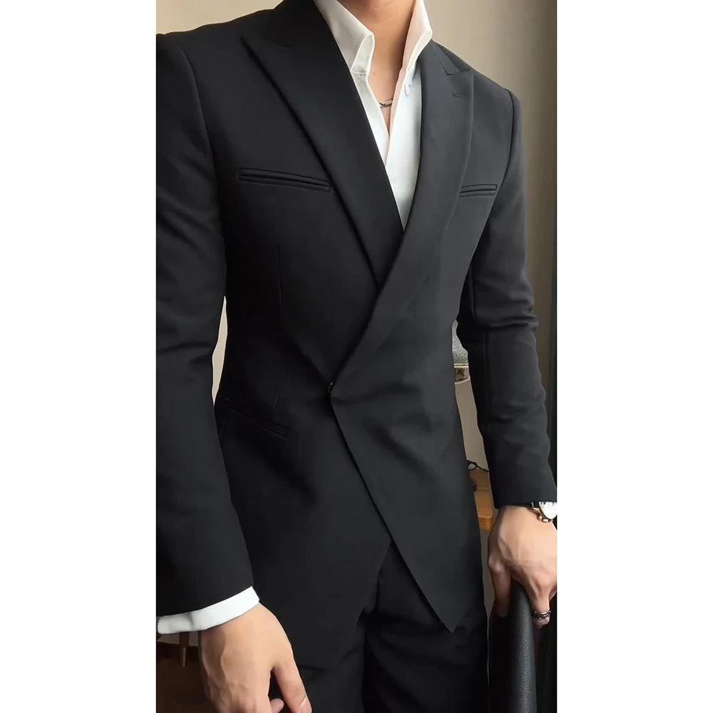 Black Men's Suits Noe Button Single Breasted Formal Party 2 Piece Jacket Pants Slim Fit Costume Homme Blazer Full Set Custom
Black Men's Suits Noe Button Single Breasted Formal Party 2 Piece Jacket Pants Slim Fit Costume Homme Blazer Full Set Custom