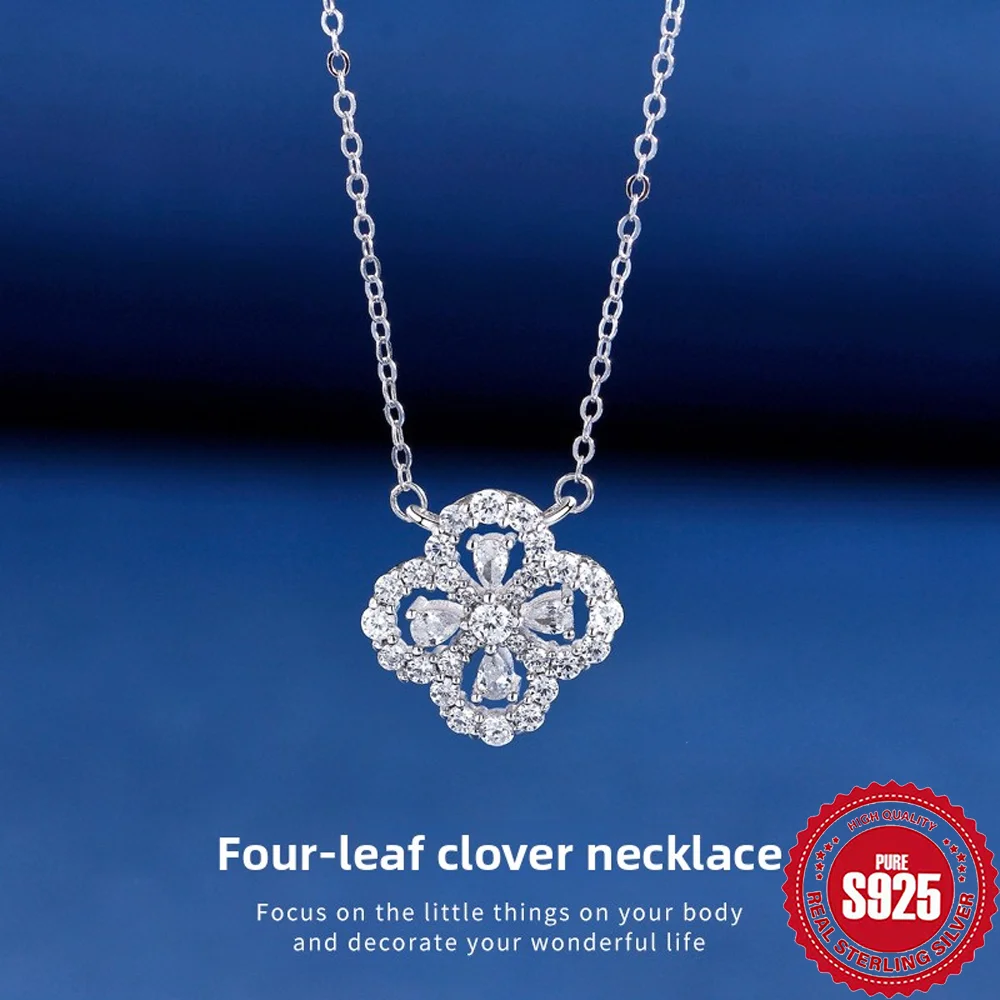 925 silver four-leaf clover necklace - exquisite lucky charm pendant, light luxury and versatile gift for lovers
925 silver four-leaf clover necklace - exquisite lucky charm pendant, light luxury and versatile gift for lovers