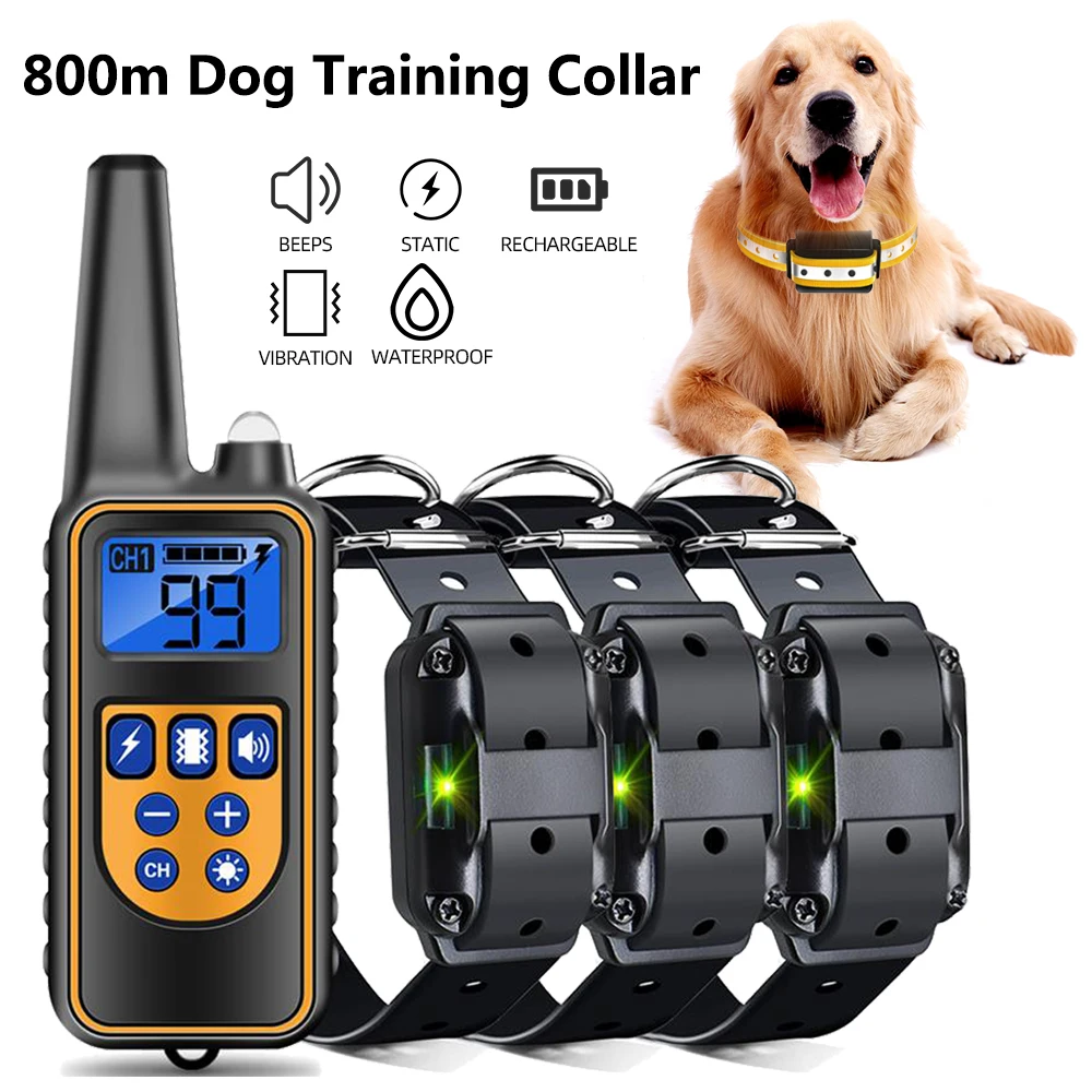 800m Digital Dog Training Collar Waterproof Rechargeable Remote Control Pet with LCD Display for All Size Shock Vibration Sound
800m Digital Dog Training Collar Waterproof Rechargeable Remote Control Pet with LCD Display for All Size Shock Vibration Sound