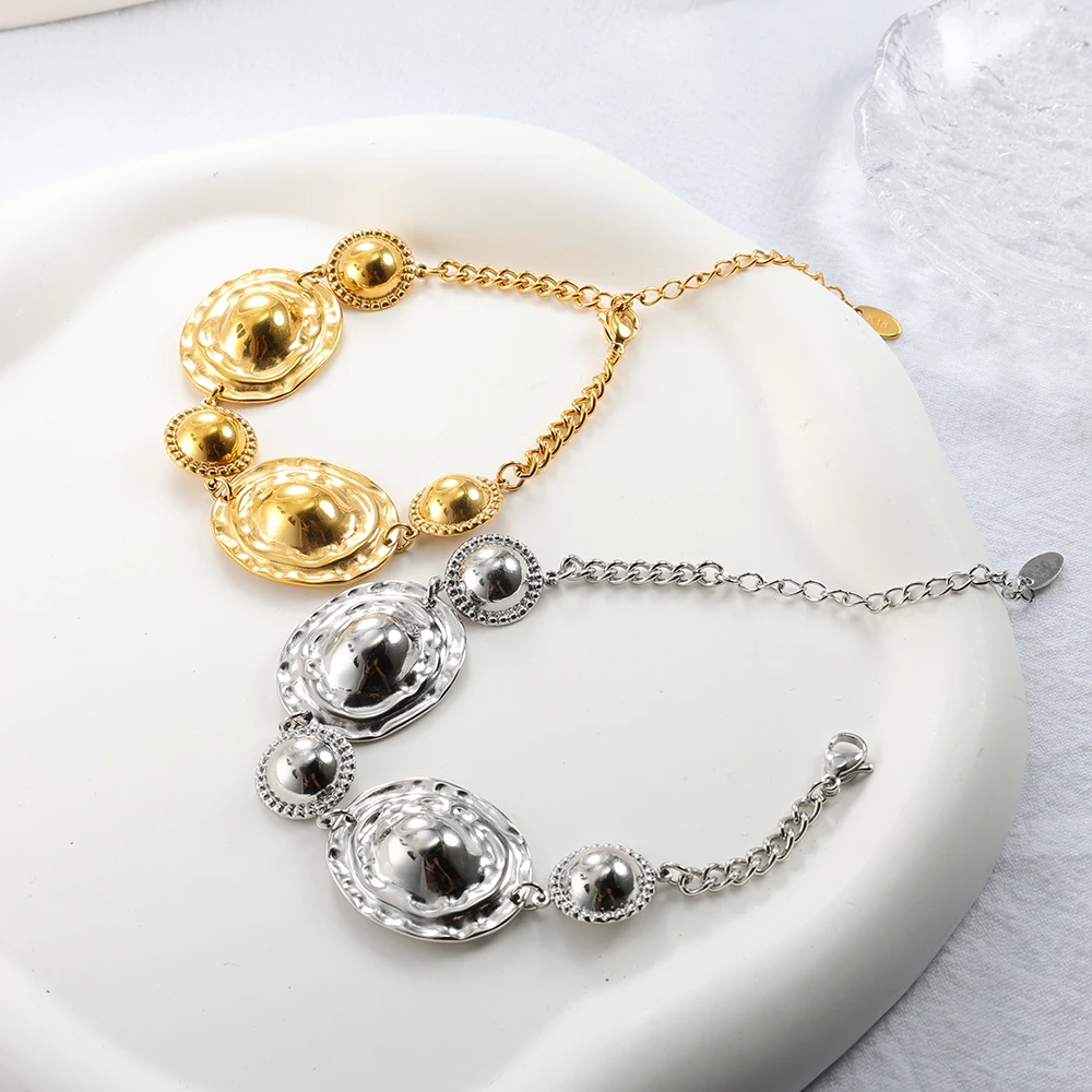 Exaggerated Pleated Multi Round Circle Pendant Bracelets Retro Stainless Steel Geometric Drop Wrist Chain Hiphop No Fade Jewelry
Exaggerated Pleated Multi Round Circle Pendant Bracelets Retro Stainless Steel Geometric Drop Wrist Chain Hiphop No Fade Jewelry