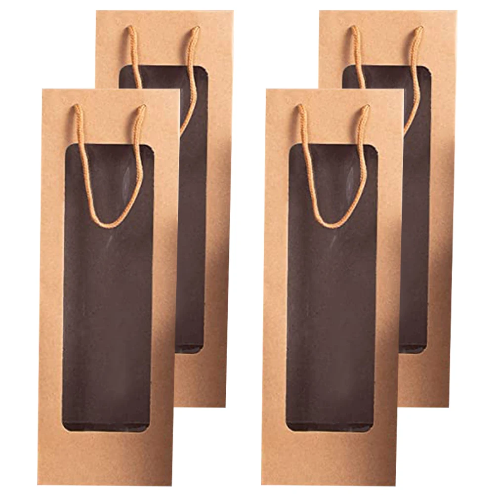 4pcs Bottle Gift Bag Red Kraft Paper with Window for Packaging Wedding Banquets Christmas Parties Stylish Design
4pcs Bottle Gift Bag Red Kraft Paper with Window for Packaging Wedding Banquets Christmas Parties Stylish Design