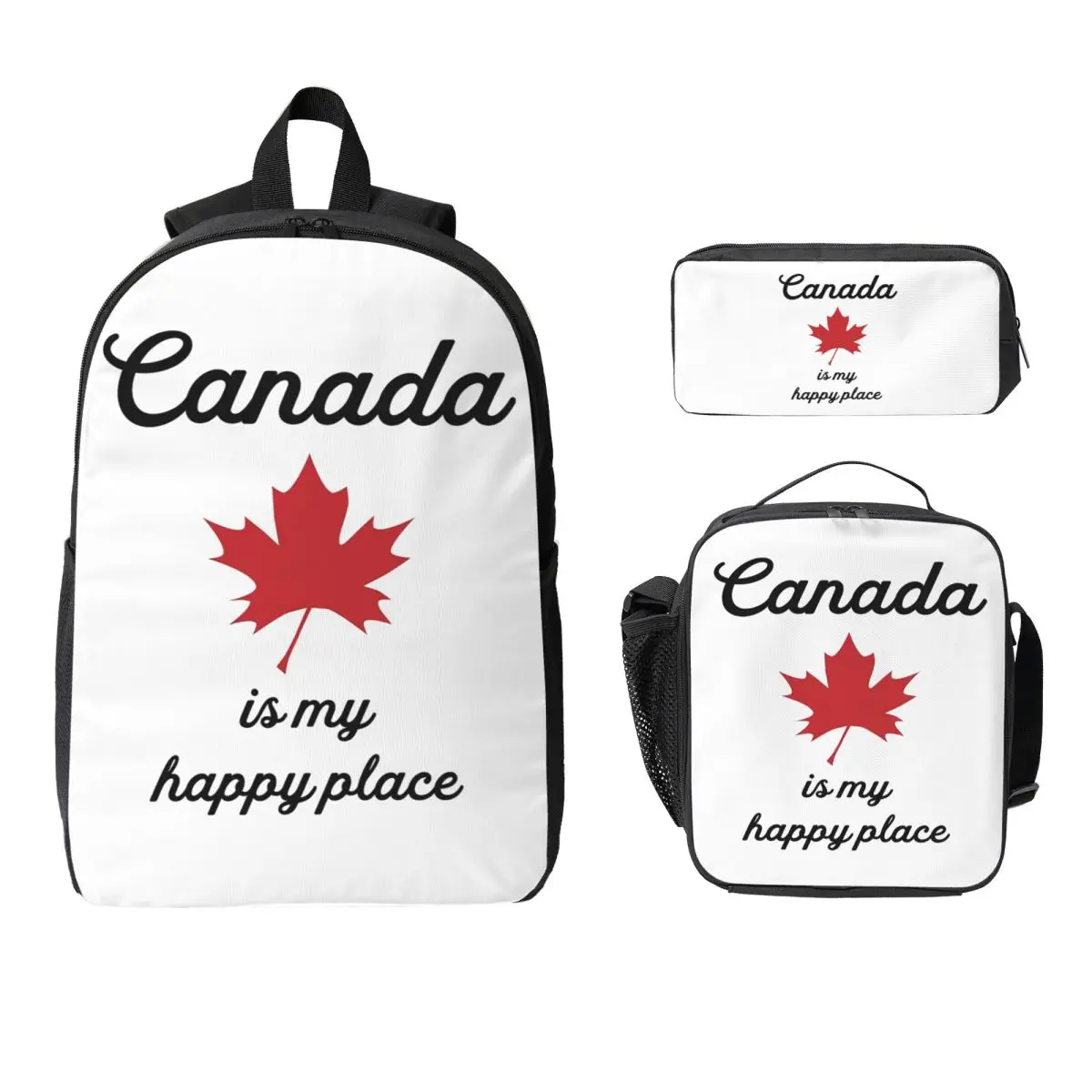 Maple Leaf Canada Canadian Is My Happy Place Backpack BookBag School Bag Computer Shoulder Bags 3ps Lunch Bag Pencil Case
Maple Leaf Canada Canadian Is My Happy Place Backpack BookBag School Bag Computer Shoulder Bags 3ps Lunch Bag Pencil Case