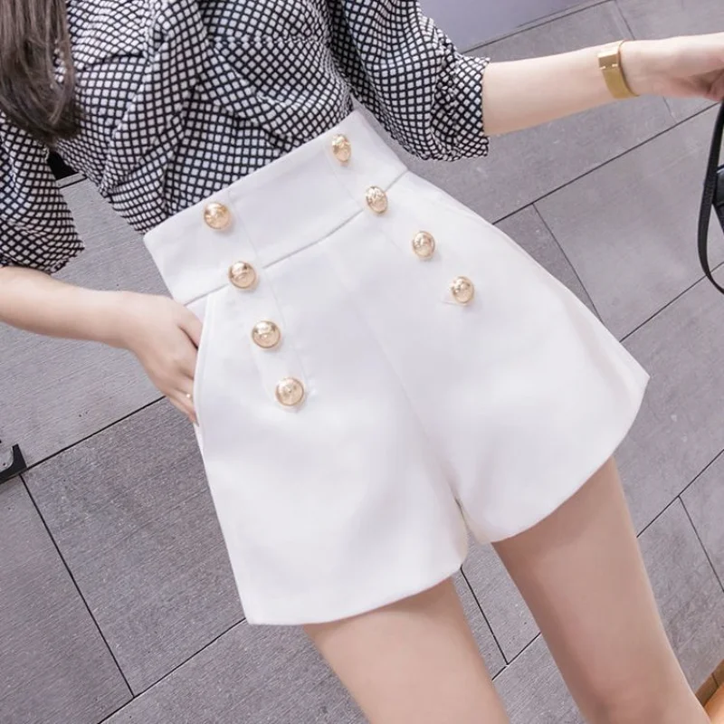 Summer Korean Button Solid Color Casual Short Pants Women's Clothing All-match Loose Wide Leg High Waist Shorts for Female Q271
Summer Korean Button Solid Color Casual Short Pants Women's Clothing All-match Loose Wide Leg High Waist Shorts for Female Q271