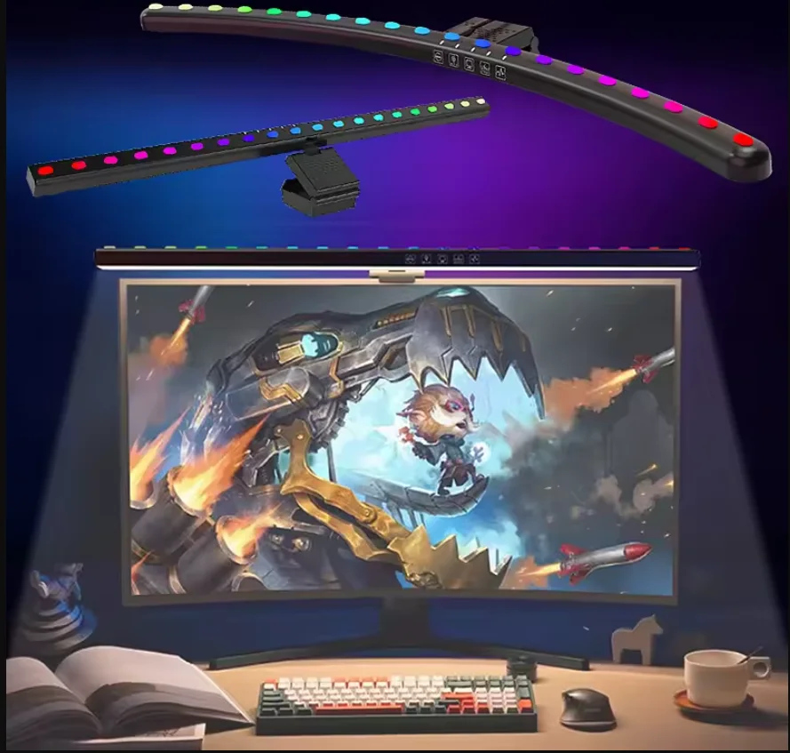 RGB Atmosphere Pickup Light LED Monitor Light Bar Computer Screen Hanging Lamp for Work Study Reading Gaming Dimming Lighting
RGB Atmosphere Pickup Light LED Monitor Light Bar Computer Screen Hanging Lamp for Work Study Reading Gaming Dimming Lighting