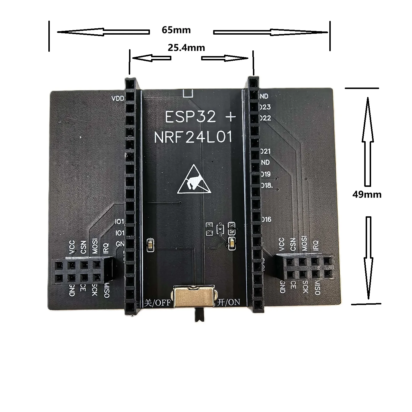 ESP32 SI24R1 Blocker 2.4G Tester Bluetooth or Wifi Adapter Board Development Board
ESP32 SI24R1 Blocker 2.4G Tester Bluetooth or Wifi Adapter Board Development Board
