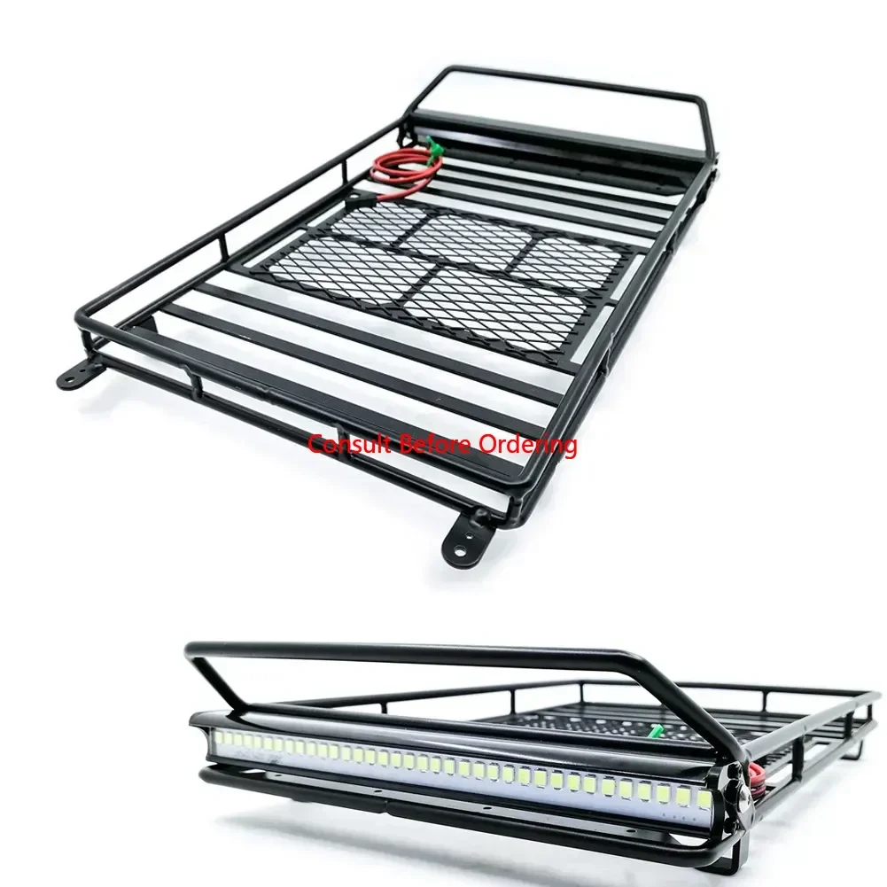 Large Size Luggage Carrier Roof Rack With LED Light Bar For 1/10 RC Crawler Car Axial SCX10 90046 Traxxas TRX4
Large Size Luggage Carrier Roof Rack With LED Light Bar For 1/10 RC Crawler Car Axial SCX10 90046 Traxxas TRX4
