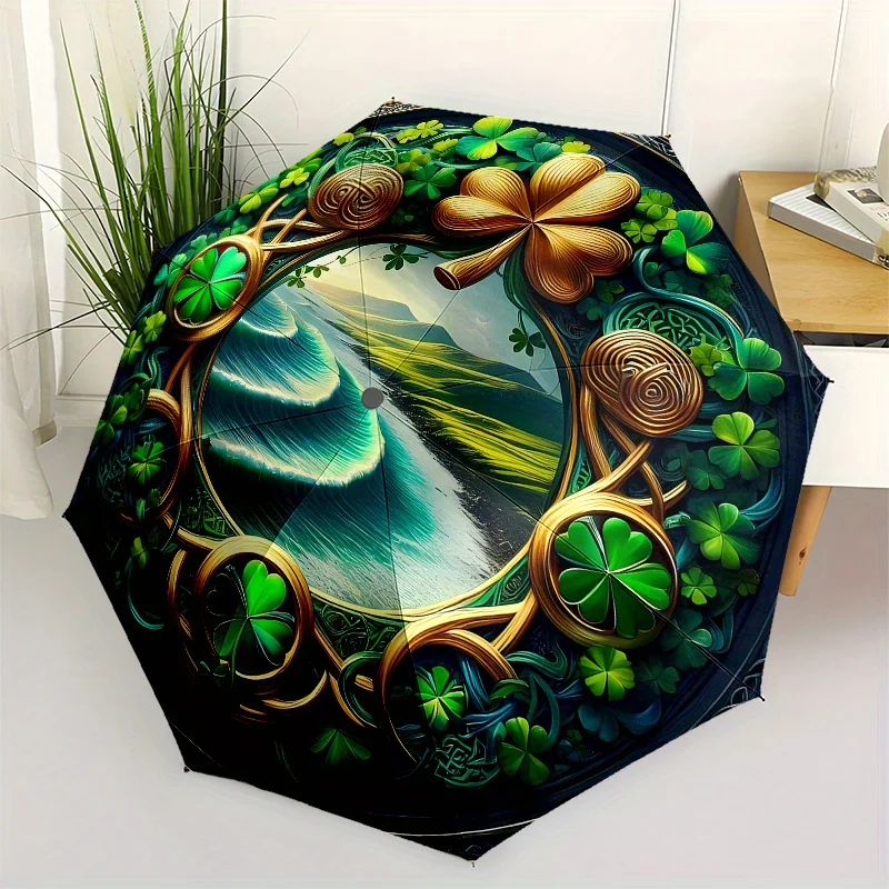 Irish Clover Framed Wall Art & 3-Fold Compact Umbrella - 8-Rib Automatic Open, Vibrant Nature Design with Golden Accents, Port
Irish Clover Framed Wall Art & 3-Fold Compact Umbrella - 8-Rib Automatic Open, Vibrant Nature Design with Golden Accents, Port