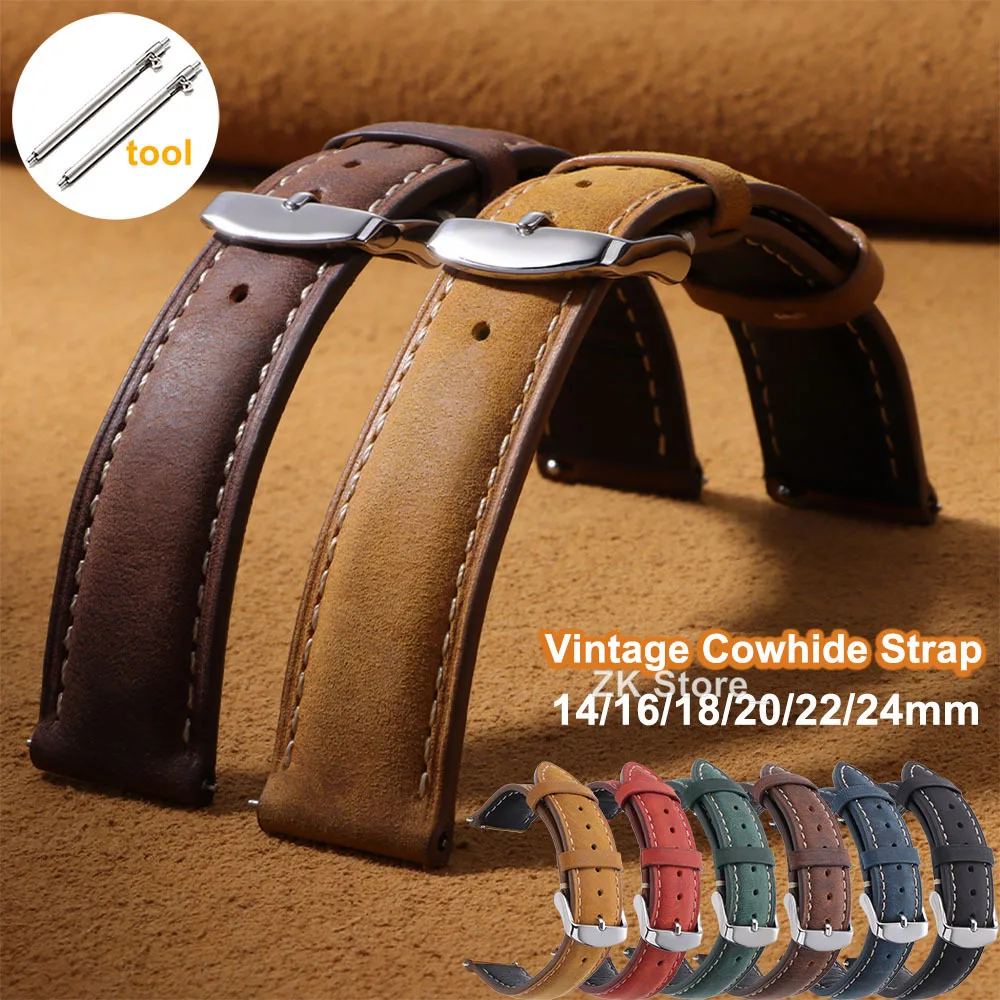 Vintage Genuine Calfskin Watchband 22mm 20mm for Omega Business Watch Band for Seiko Metal Buckle Stitching Cowhide Brown Strap
Vintage Genuine Calfskin Watchband 22mm 20mm for Omega Business Watch Band for Seiko Metal Buckle Stitching Cowhide Brown Strap