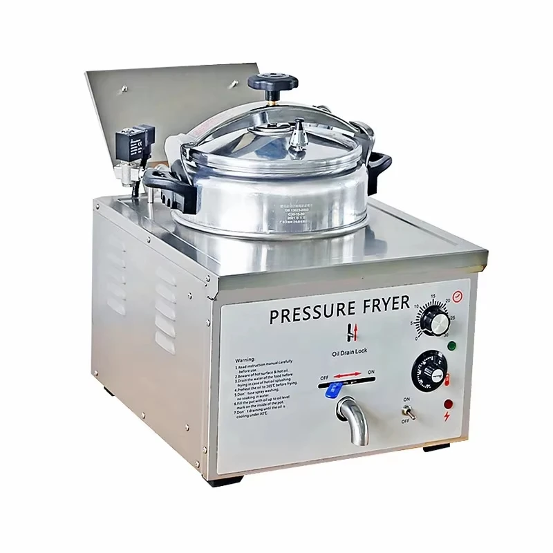 16L Commercial 304 Stainless Steel Electric Pressure Fryer Countertop Chicken Fryer 110V Deep Fryer Machine
16L Commercial 304 Stainless Steel Electric Pressure Fryer Countertop Chicken Fryer 110V Deep Fryer Machine