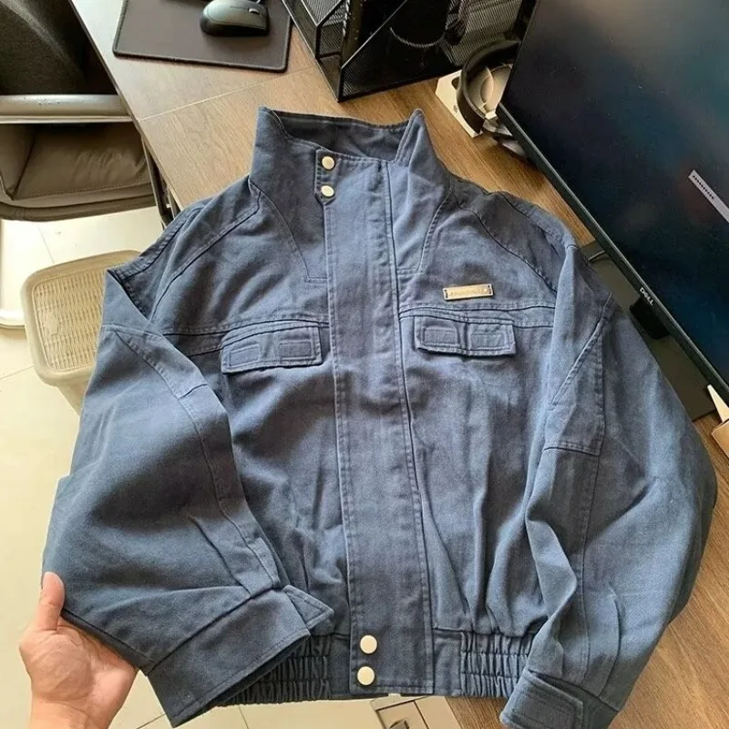 Washed Denim High Collar Short Jacket Men's Autumn Winter plus Size 250 Pounds American Style Workwear Outerwear
Washed Denim High Collar Short Jacket Men's Autumn Winter plus Size 250 Pounds American Style Workwear Outerwear