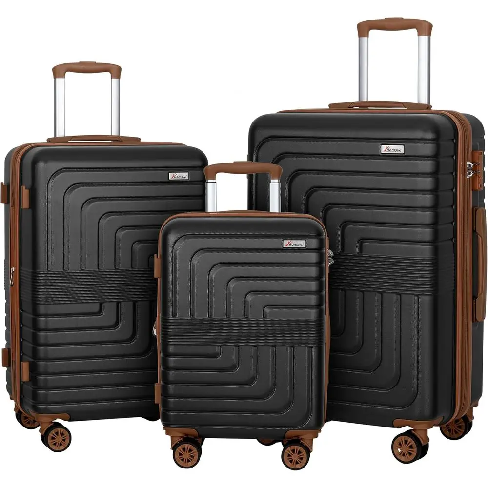 3-Piece Expandable Hardshell Suitcase Set with TSA Lock, Spinner Wheels, 20/24/28 Inch, Black
3-Piece Expandable Hardshell Suitcase Set with TSA Lock, Spinner Wheels, 20/24/28 Inch, Black