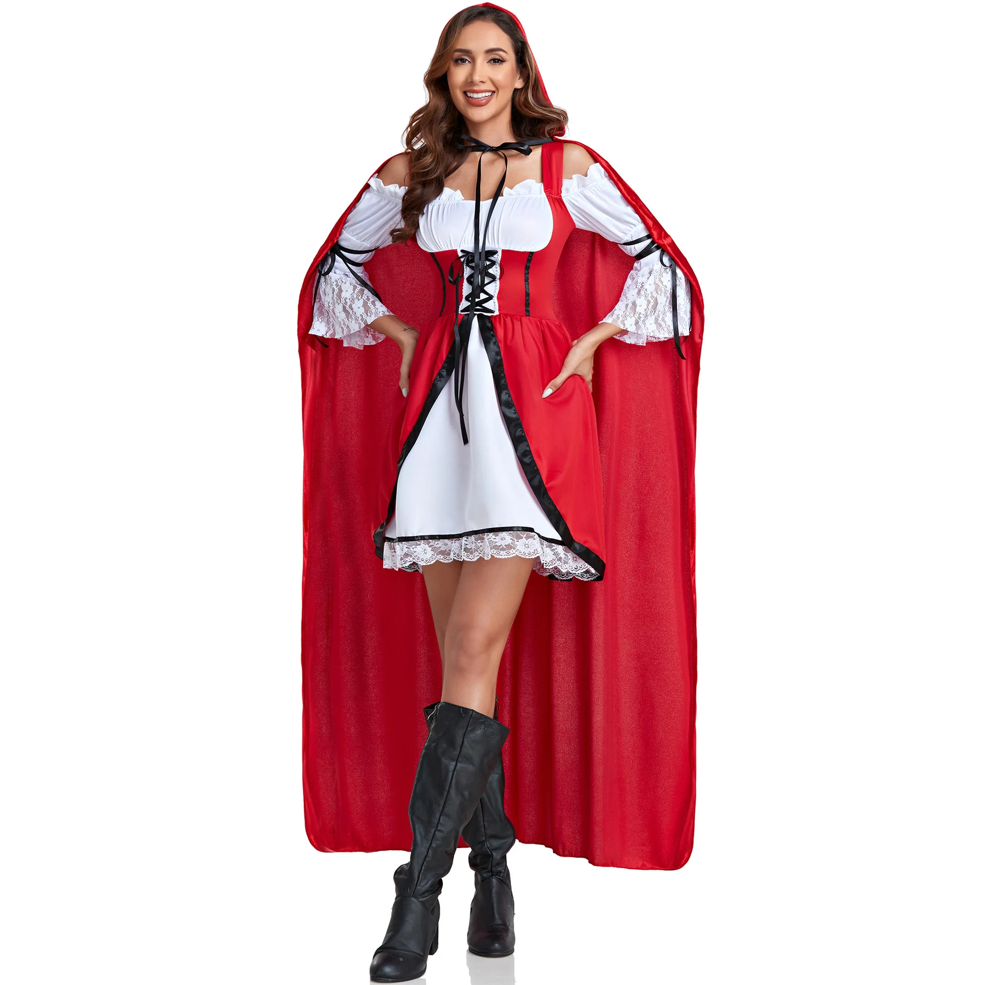 Women Little Red Riding Hood Costume For Halloween Party Cosplay Dress + Cloak Adult Stage Gothic Sexy Club Performance Suit
Women Little Red Riding Hood Costume For Halloween Party Cosplay Dress + Cloak Adult Stage Gothic Sexy Club Performance Suit