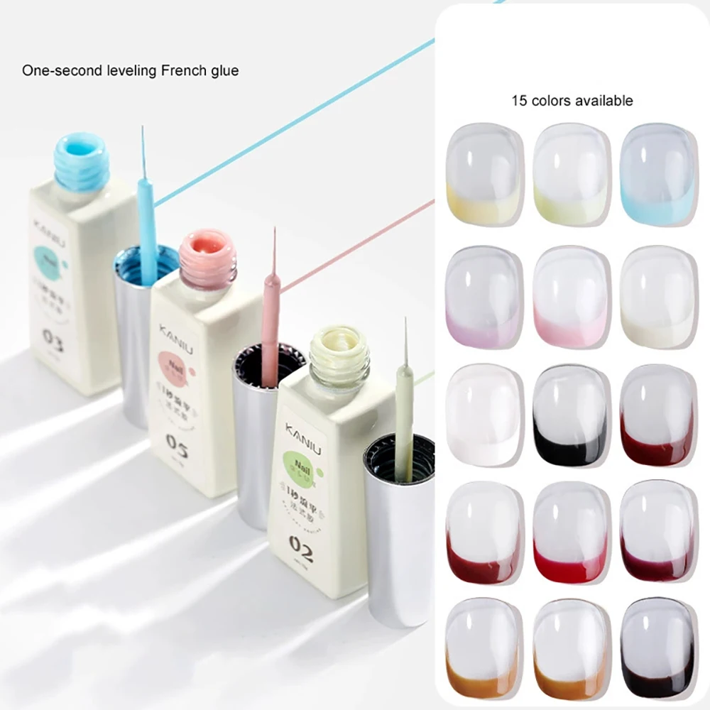 15 Colors Dopamine French Nail Polish Glue One-Second French Leveling Glue Pull Line Hook Edge Coloured Drawing Nail Salon Only
15 Colors Dopamine French Nail Polish Glue One-Second French Leveling Glue Pull Line Hook Edge Coloured Drawing Nail Salon Only