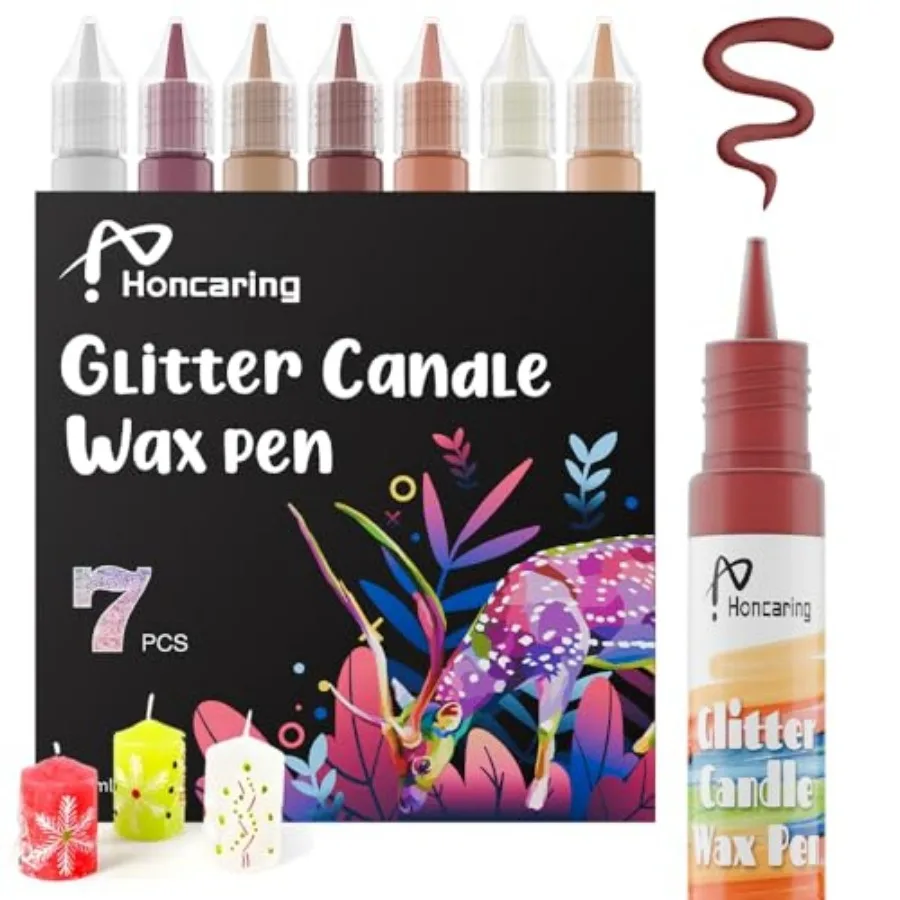 Candle Wax Pen, Easy to Use Glitter Painting Pen for All Crafter, 7 Glitter Colors Set for Candle Blessing Writing, Decorating
Candle Wax Pen, Easy to Use Glitter Painting Pen for All Crafter, 7 Glitter Colors Set for Candle Blessing Writing, Decorating