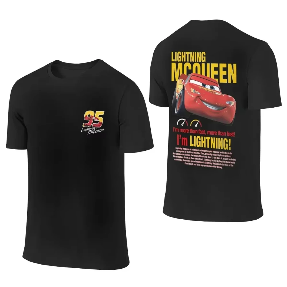 Мужская персонализированная осенняя футболка Disney Car Lightning McQueen Multi Style, черная высококачественная футболка из чистого хлопка с двусторонним принтом
Мужская персонализированная осенняя футболка Disney Car Lightning McQueen Multi Style, черная высококачественная футболка из чистого хлопка с двусторонним принтом