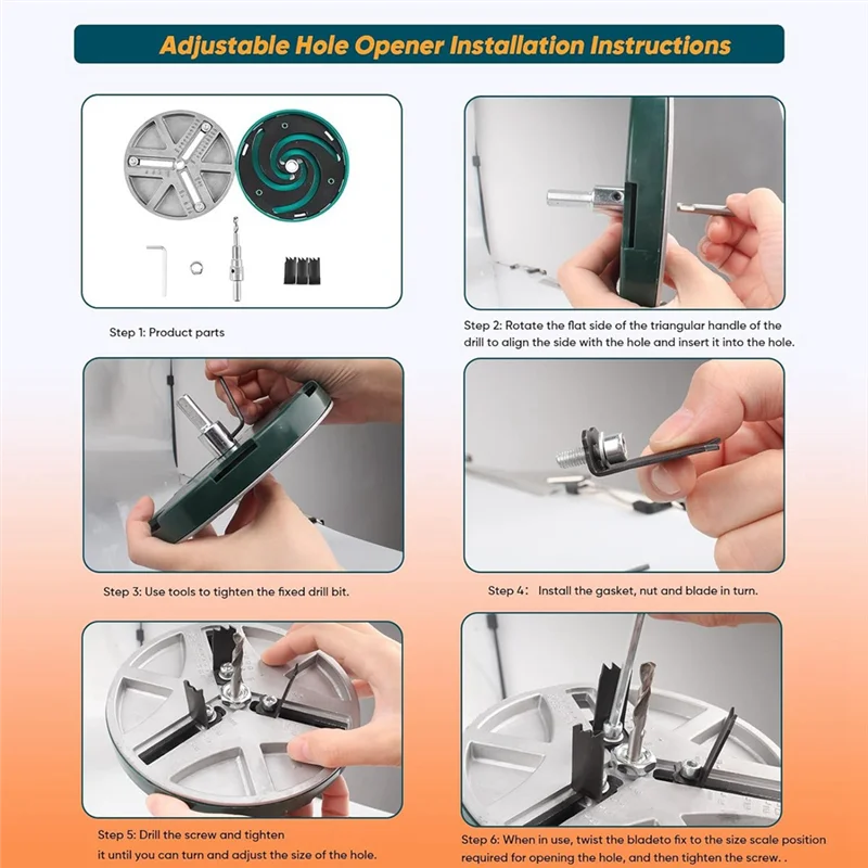 ABAG Adjustable Punching Saw Tool For Drilling, Hole Saw, Adjustable Punching Saw Diameter 1.8-5IN, Wood Working Tools Durable
ABAG Adjustable Punching Saw Tool For Drilling, Hole Saw, Adjustable Punching Saw Diameter 1.8-5IN, Wood Working Tools Durable