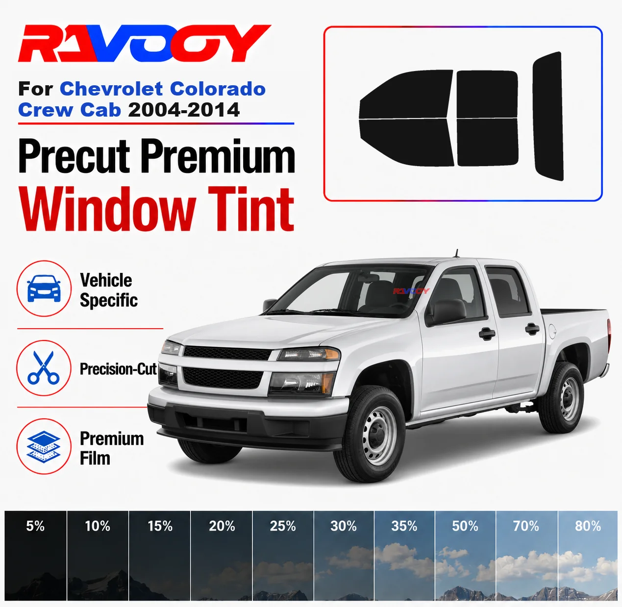 Premium Precut Window Tint Kit Front Rear Windows Rear Windshield For Chevrolet Colorado Crew Cab 2004-2014 Nano Ceramic Film
Premium Precut Window Tint Kit Front Rear Windows Rear Windshield For Chevrolet Colorado Crew Cab 2004-2014 Nano Ceramic Film
