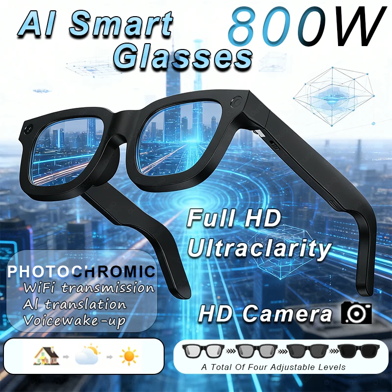 New AI Smart Glasses AI Recognition 800W HD Camera AI Recognition Photo Recording Anti-shake Function Men's AI Smart Glasses
New AI Smart Glasses AI Recognition 800W HD Camera AI Recognition Photo Recording Anti-shake Function Men's AI Smart Glasses