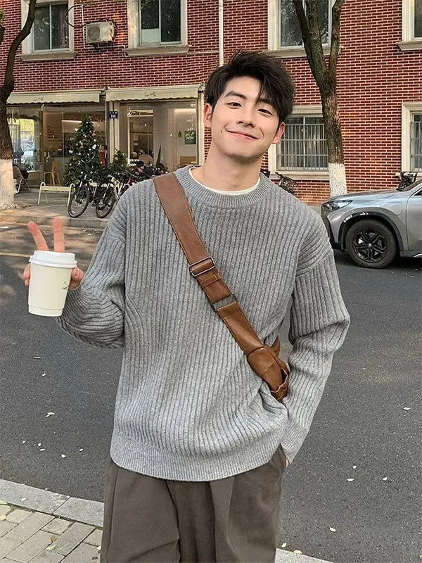 Soft Grey Texture round Neck Men's Knitwear Winter Warm Base Layer Sweater Comfortable Inner Wear Top Cleanfit Loose Fit
Soft Grey Texture round Neck Men's Knitwear Winter Warm Base Layer Sweater Comfortable Inner Wear Top Cleanfit Loose Fit