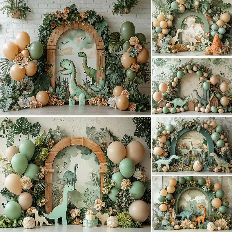 Dinosaur Theme Backdrop Photography Tropical Forest Arch Balloon Decor Birthday Cake Smash Kids Portrait Photo Background Studio
Dinosaur Theme Backdrop Photography Tropical Forest Arch Balloon Decor Birthday Cake Smash Kids Portrait Photo Background Studio