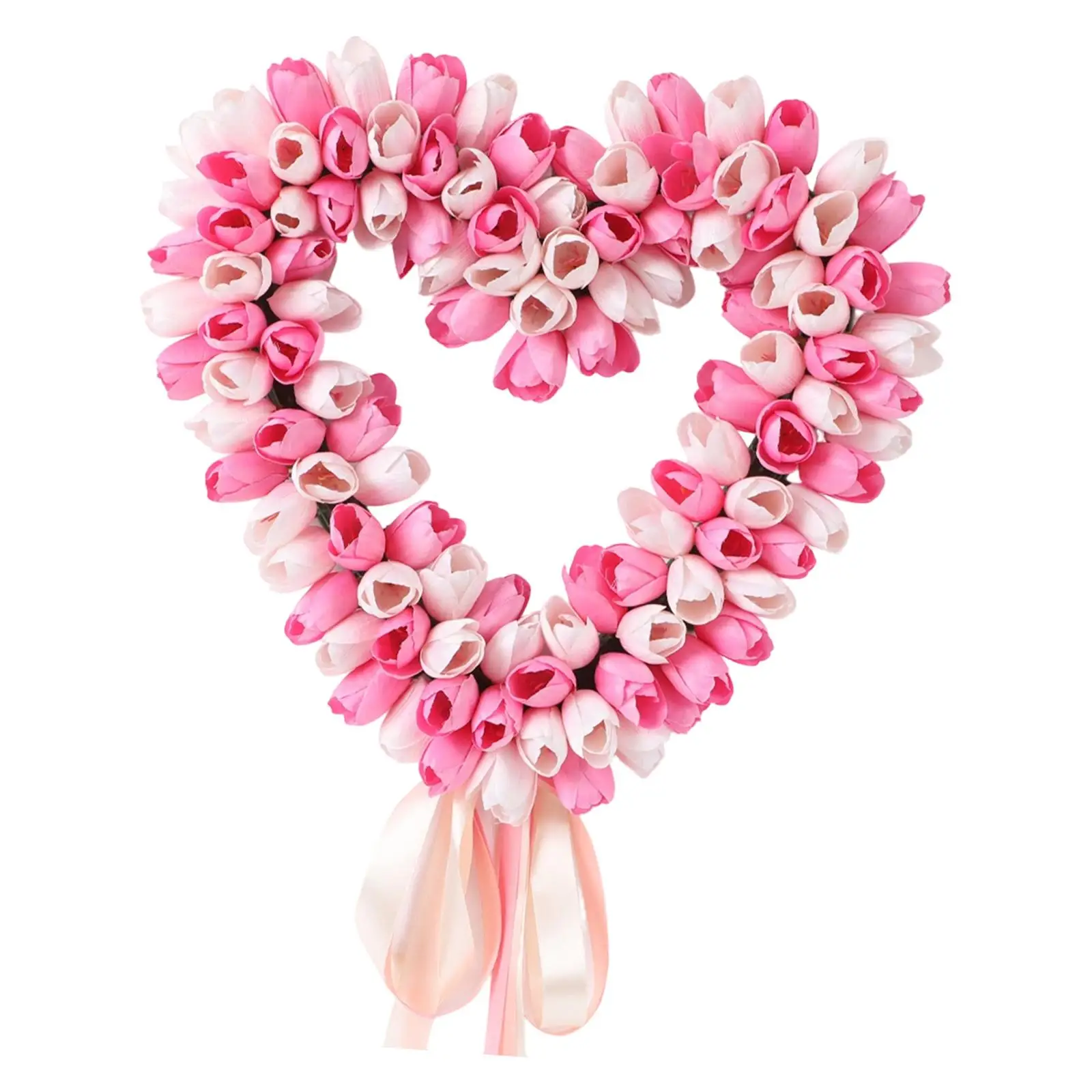 Artificial Heart Tulip Wreath Pink Flower Door Garland Decorative Hanging for Holiday Wedding Front Door Decor
Artificial Heart Tulip Wreath Pink Flower Door Garland Decorative Hanging for Holiday Wedding Front Door Decor