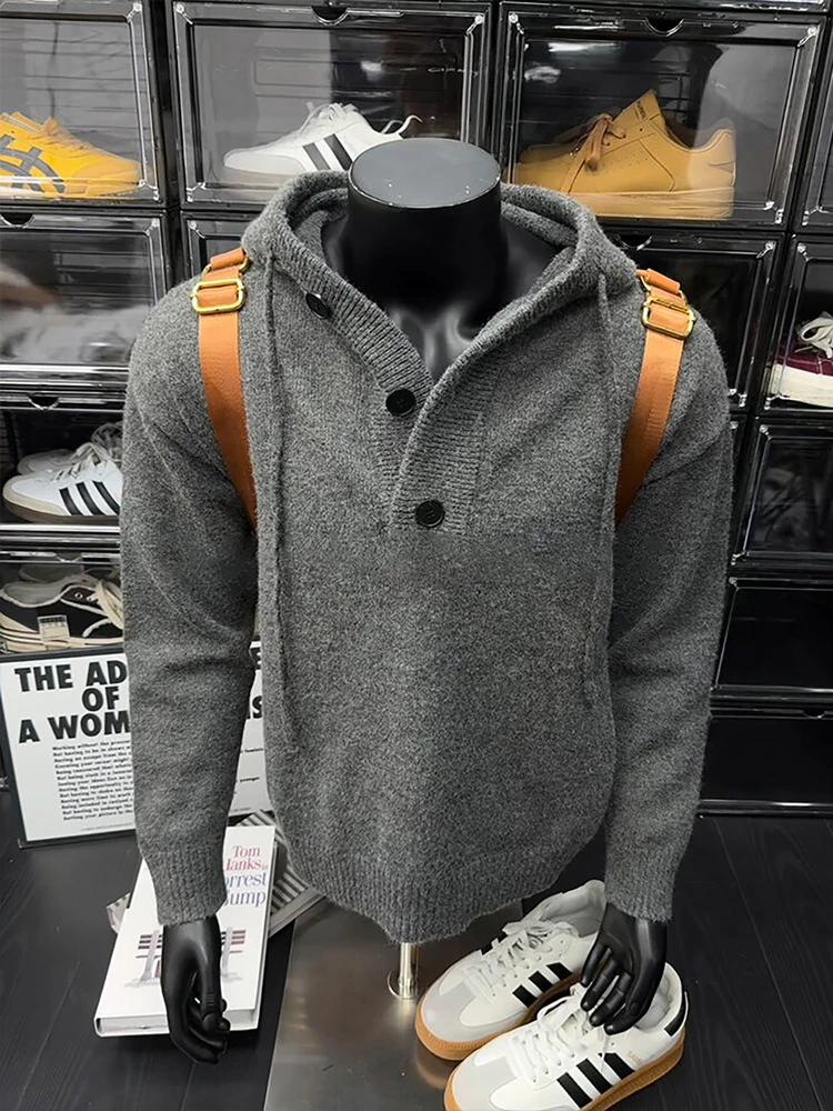Мужской вязаный свитер-худи в американском стиле с воротником-стойкой, осенний, ретро, повседневный, свободного кроя, в стиле «ленивый чистый фит», без застежек
Мужской вязаный свитер-худи в американском стиле с воротником-стойкой, осенний, ретро, повседневный, свободного кроя, в стиле «ленивый чистый фит», без застежек