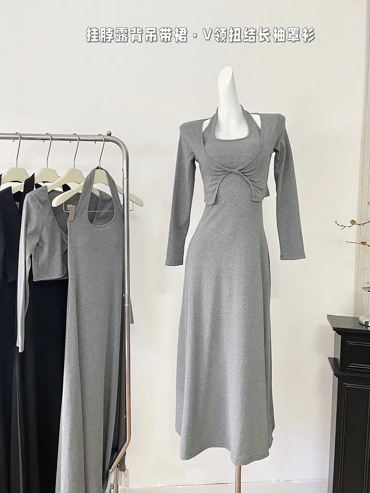 American Style Solid Fashion O-Neck Slim A-line Dress Women Sexy Backless One-Piece Frocks Kink Long Sleeve Top Two Piece Sets
American Style Solid Fashion O-Neck Slim A-line Dress Women Sexy Backless One-Piece Frocks Kink Long Sleeve Top Two Piece Sets