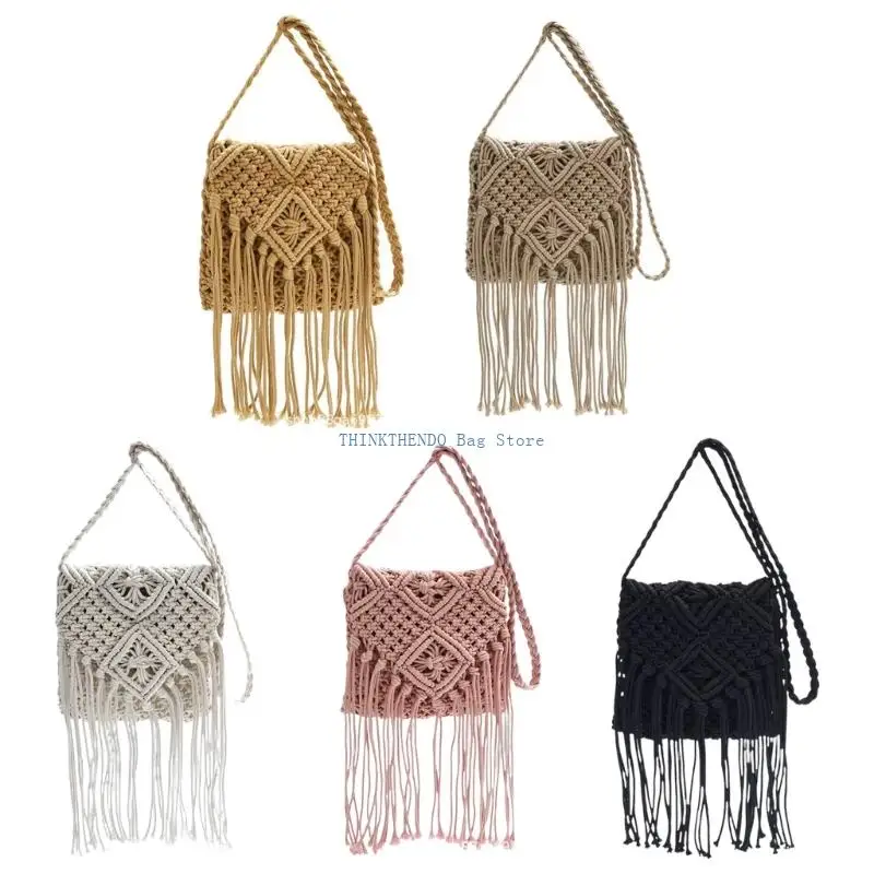 340D Trendy Crochet Purse Lightweight Cotton Bag With Tassels Detail Shoulder Bag
340D Trendy Crochet Purse Lightweight Cotton Bag With Tassels Detail Shoulder Bag