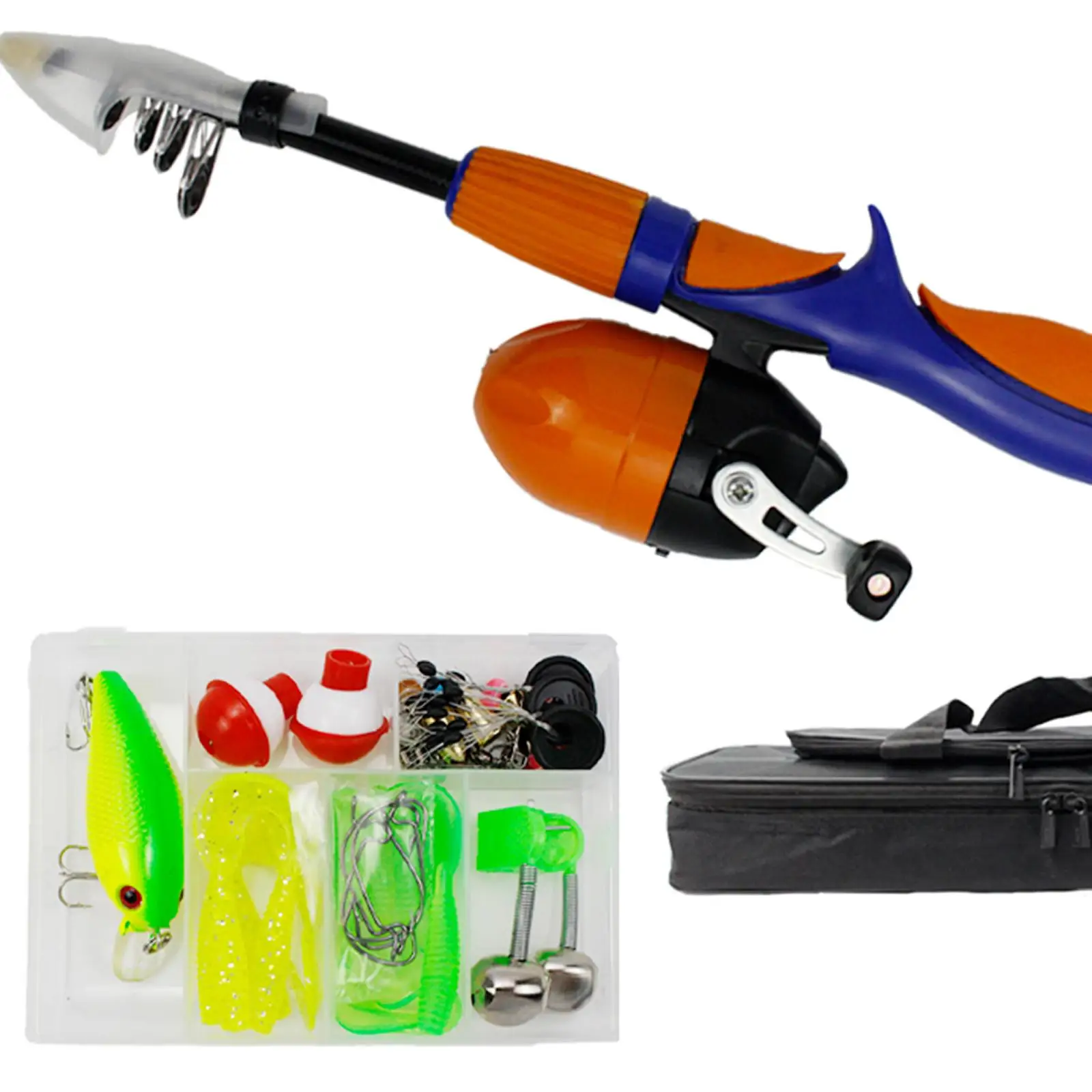 Kids Fishing Pole Kit Travel Tote Telescopic Rod and Reel for Starter
Kids Fishing Pole Kit Travel Tote Telescopic Rod and Reel for Starter