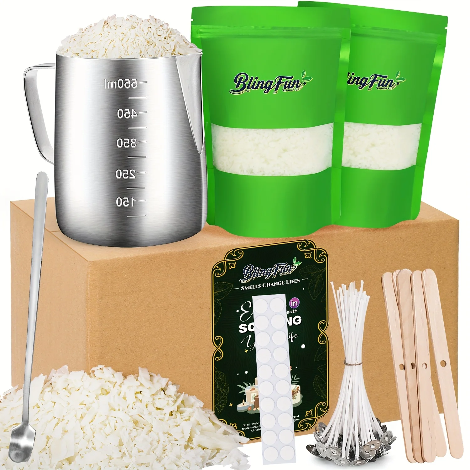 BlingFun DIY Candle Making Kit (Beginner) - 650ml Pot, Tools, Wicks, Stickers | Complete Set
BlingFun DIY Candle Making Kit (Beginner) - 650ml Pot, Tools, Wicks, Stickers | Complete Set