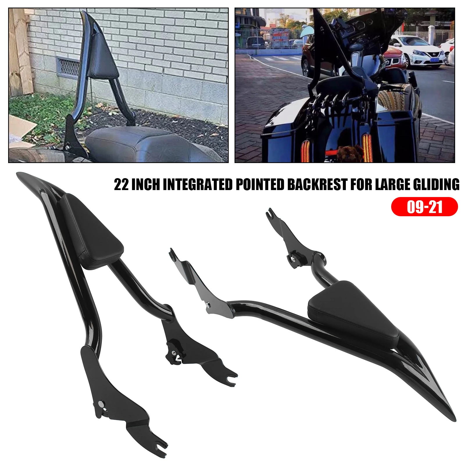 Мотоциклетная черная 22-дюймовая спинка пассажира для Harley Touring Road King Electra Glide Street Glide Road Glide 2009-2022
Мотоциклетная черная 22-дюймовая спинка пассажира для Harley Touring Road King Electra Glide Street Glide Road Glide 2009-2022