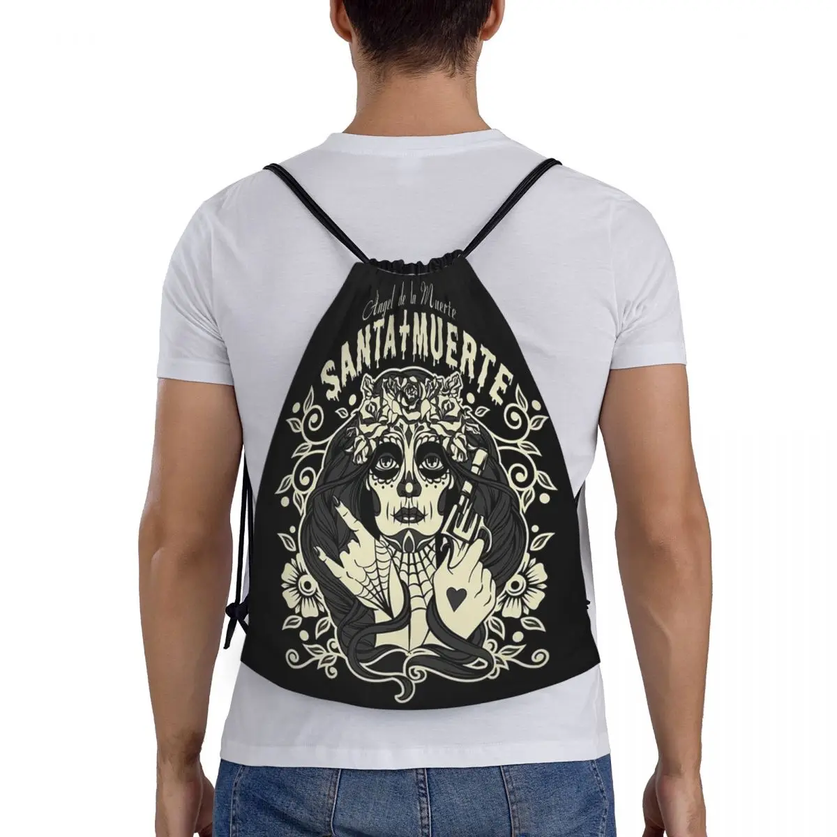 Santa Muerte Spanish Backpacks Multi-function Portable Drawstring Bundle Pocket Sports Bag Book Bags For Travel Students
Santa Muerte Spanish Backpacks Multi-function Portable Drawstring Bundle Pocket Sports Bag Book Bags For Travel Students