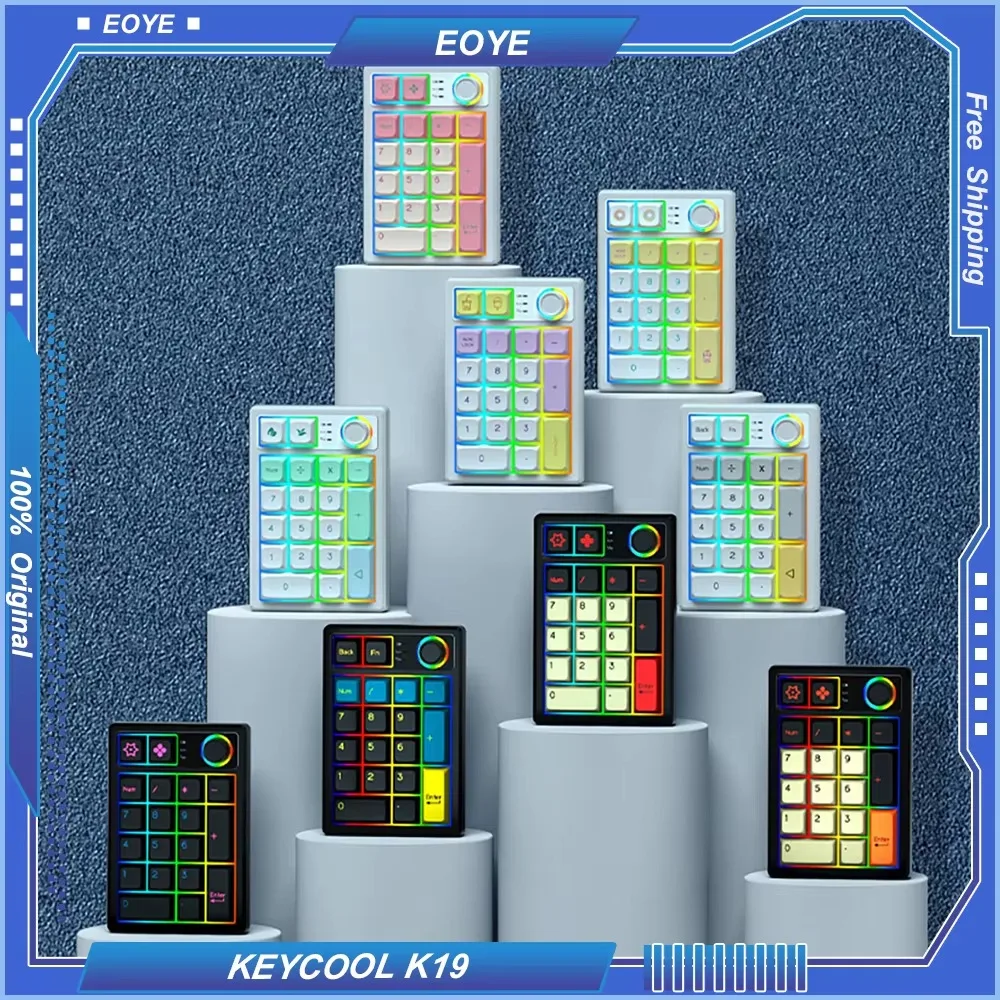 KEYCOOL K19 19 Keys Digital Mechanical Keyboard Laptop Bluetooth Numeric Knob Keypad Gasket Structure Financial Accounting DIY
KEYCOOL K19 19 Keys Digital Mechanical Keyboard Laptop Bluetooth Numeric Knob Keypad Gasket Structure Financial Accounting DIY