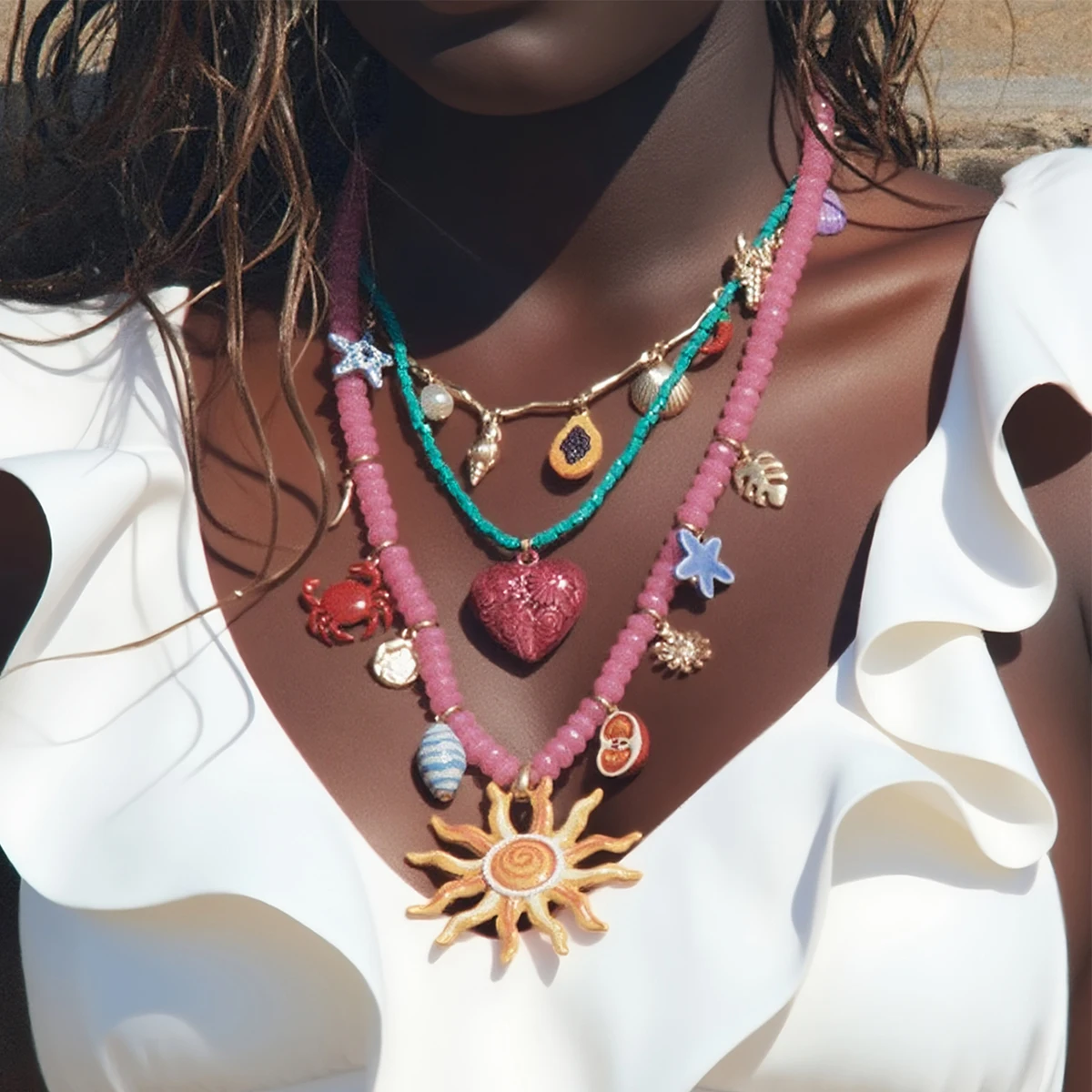 ZAA Summer Trend Handmade Beaded Sun Flower Charms Necklaces for Women Holiday Party Jewelry Neck Accessories
ZAA Summer Trend Handmade Beaded Sun Flower Charms Necklaces for Women Holiday Party Jewelry Neck Accessories