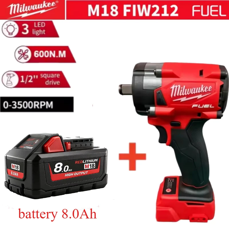 Milwaukee M18 FIW212 FUEL 1/2" Compact Impact Wrench 339Nm Brushless 18V Cordless 4-Speed LED Tool
Milwaukee M18 FIW212 FUEL 1/2" Compact Impact Wrench 339Nm Brushless 18V Cordless 4-Speed LED Tool