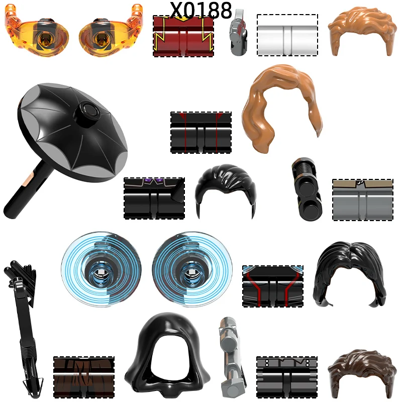 The X0188 Weapons Pants Hair Parts Action Figures Bow Arrow Cloak Umbrella Model Blocks MOC Bricks Set Gifts Toys
The X0188 Weapons Pants Hair Parts Action Figures Bow Arrow Cloak Umbrella Model Blocks MOC Bricks Set Gifts Toys