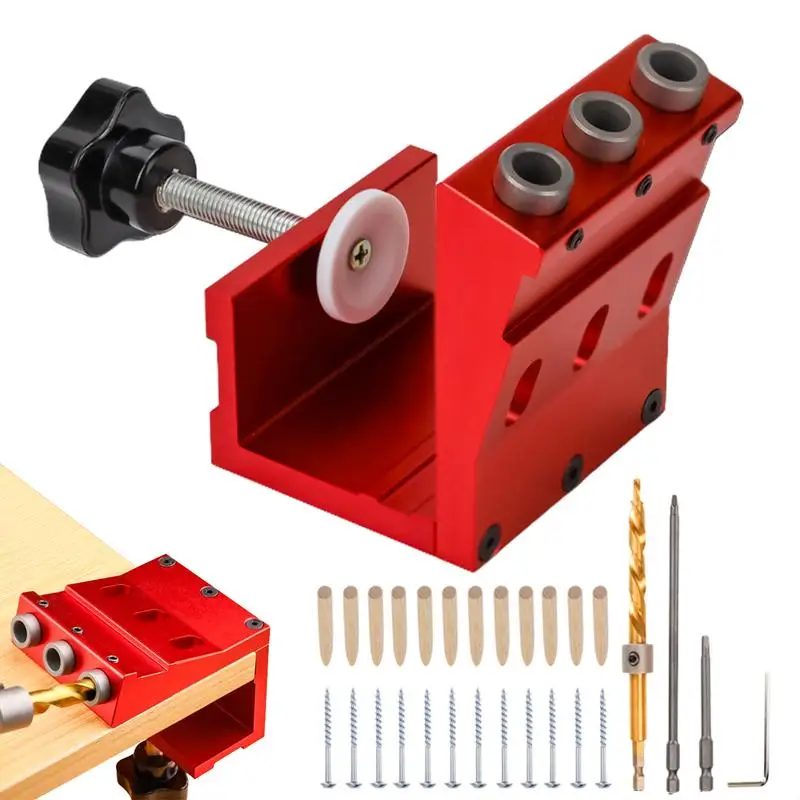 Dowel Jig Kit Complete Pocket Jig Hole System Carpentry Locator With Drill Jig For Angled Holes Woodwork Guides Joint Angle Tool
Dowel Jig Kit Complete Pocket Jig Hole System Carpentry Locator With Drill Jig For Angled Holes Woodwork Guides Joint Angle Tool