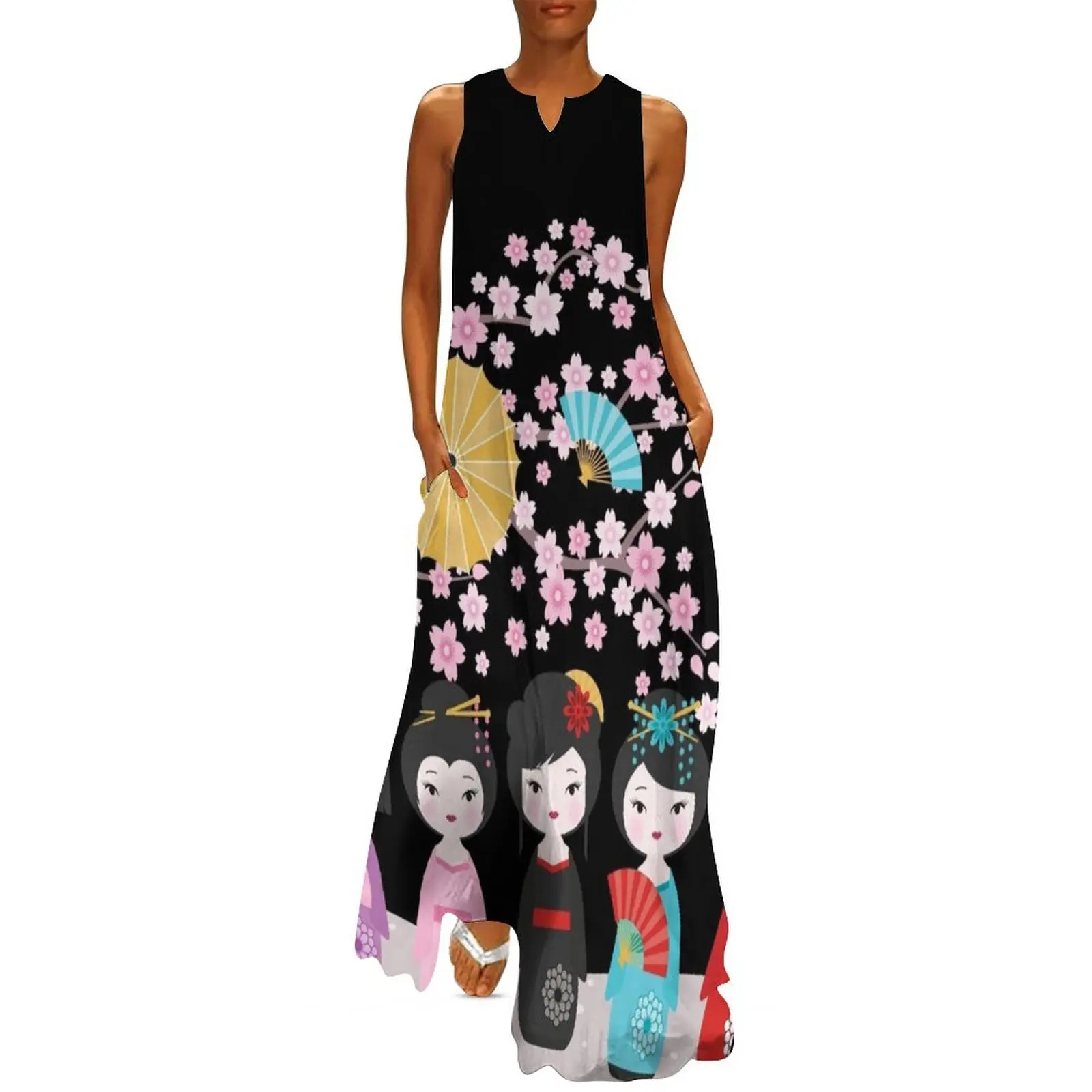 Japanese Kokeshi Dolls Black Long Dress party dress women elegant luxury Female dress Clothing
Japanese Kokeshi Dolls Black Long Dress party dress women elegant luxury Female dress Clothing