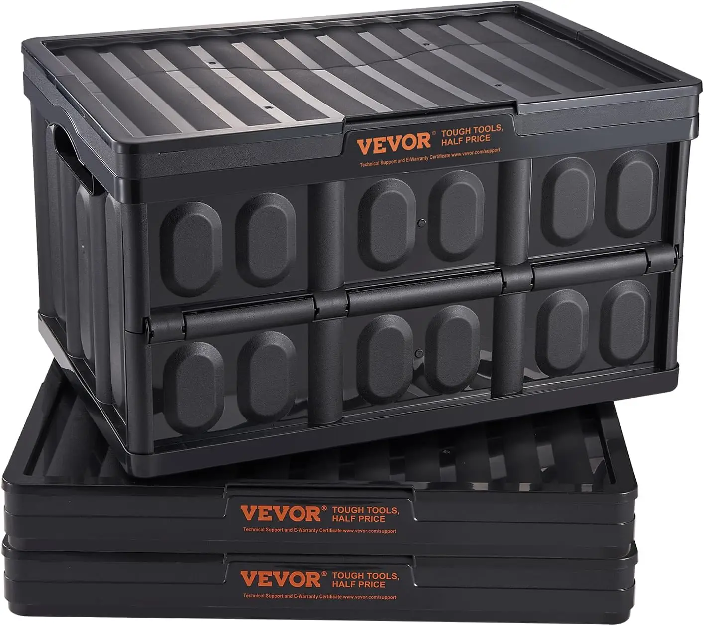 45L Collapsible Storage Bins with Lids, 3-Pack Stackable Crates for Organizing Tools, Snacks, Books & Camping
45L Collapsible Storage Bins with Lids, 3-Pack Stackable Crates for Organizing Tools, Snacks, Books & Camping