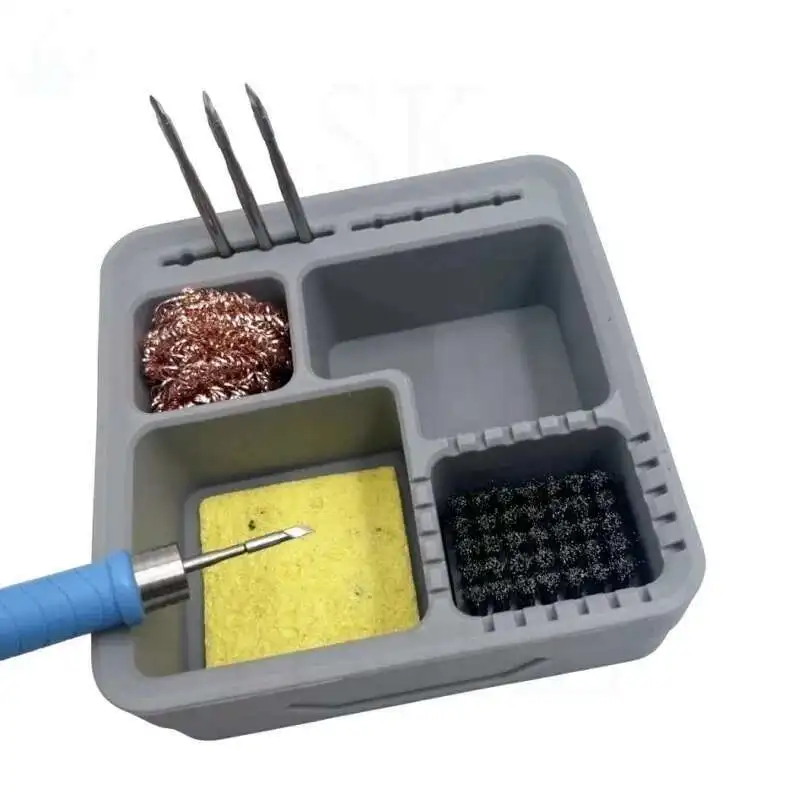 Silicone Tin Slag Storage Box Soldering Iron Sponge PCB Hot Gun Nozzle Cleaning Kit with Silicone Pad Hand Tool Sets for Welding
Silicone Tin Slag Storage Box Soldering Iron Sponge PCB Hot Gun Nozzle Cleaning Kit with Silicone Pad Hand Tool Sets for Welding