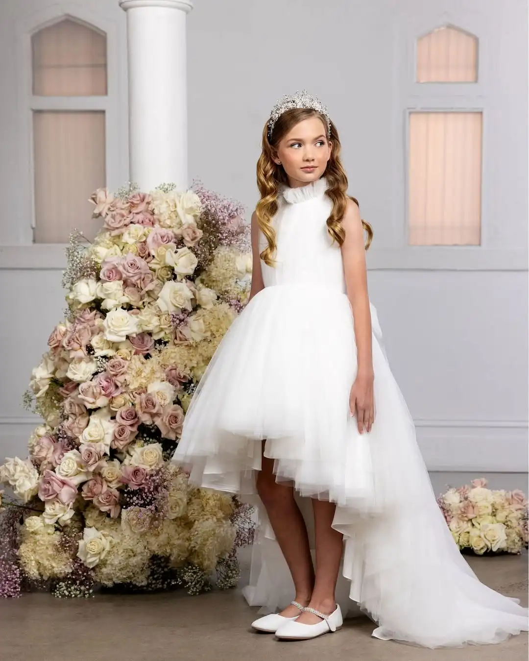 White Flower Girl Dresses for Wedding Sleeveless High-Low Length Princess Birthday Party First Communion Gowns Customized
White Flower Girl Dresses for Wedding Sleeveless High-Low Length Princess Birthday Party First Communion Gowns Customized