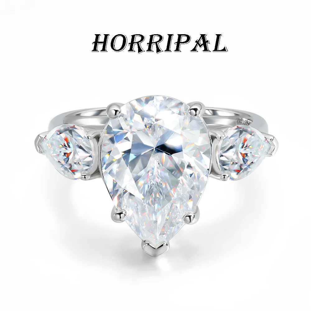 HORRIPAL Pear-Cut 6CT Moissanite Women's Ring 925 Sterling Silver With GRA Certification Teardrop Luxury Style Fine Jewelry
HORRIPAL Pear-Cut 6CT Moissanite Women's Ring 925 Sterling Silver With GRA Certification Teardrop Luxury Style Fine Jewelry